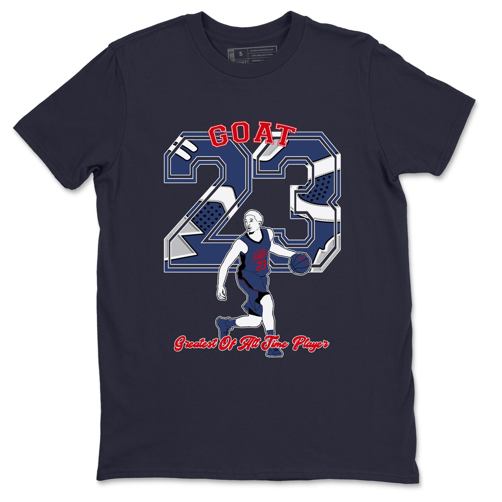 AJ6 White And Midnight Navy shirt to match jordans Goat Player sneaker tees Air Jordan 6 Olympic SNRT Sneaker Release Tees unisex cotton Navy 2 crew neck shirt