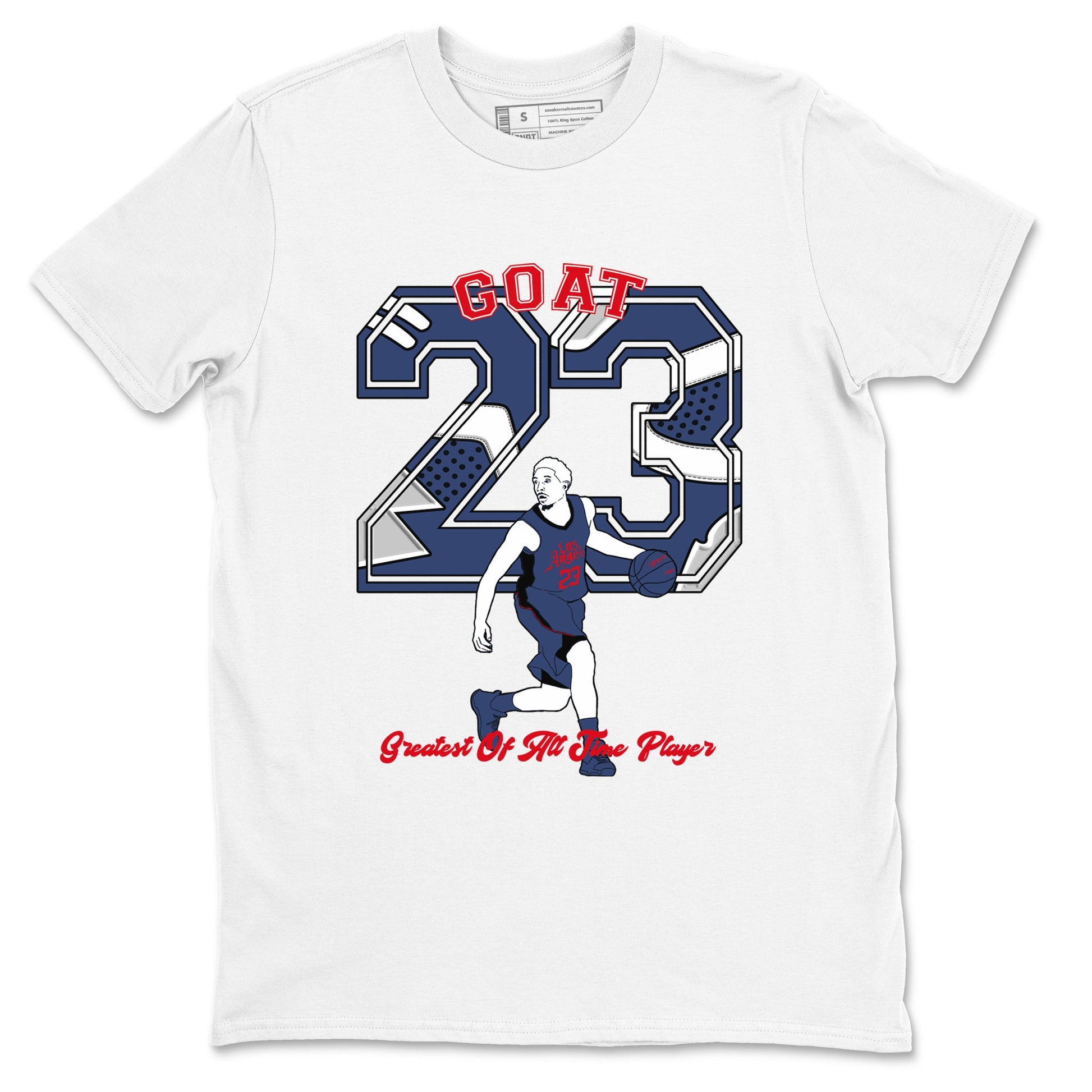 AJ6 White And Midnight Navy shirt to match jordans Goat Player sneaker tees Air Jordan 6 Olympic SNRT Sneaker Release Tees unisex cotton White 2 crew neck shirt