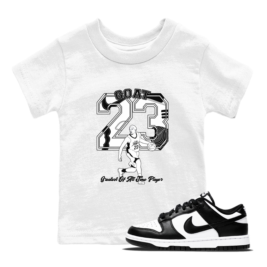 Dunk Black White shirts to match jordans Goat Player sneaker match tees Dunk Panda SNRT Sneaker Release Tees Youth Baby White 1 crew neck shirts