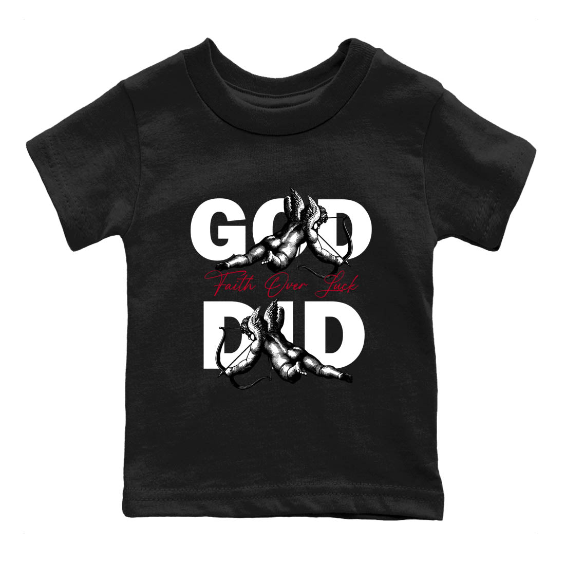 Sneaker Threads – Sneaker Tees To Match Air Jordan 8 Bunny – God Did Youth Graphic Tee Black 2. Perfect for Jordan releases 2025 colorways.