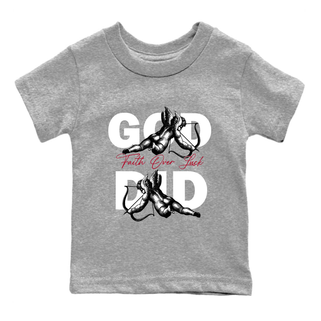 Sneaker Threads – Sneaker Tees To Match Air Jordan 8 Bunny – God Did Youth Graphic Tee Heather Grey 2. Perfect for Jordan releases 2025 colorways.