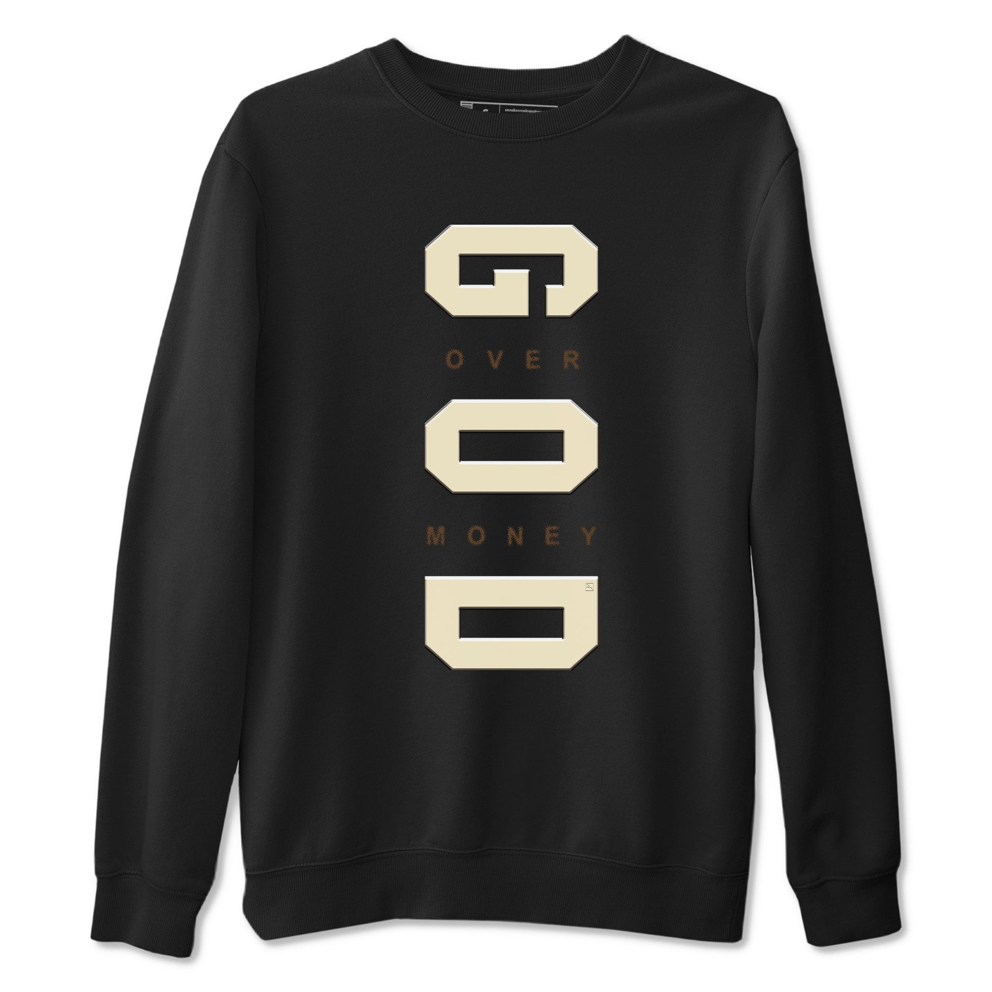 1s Mocha shirts to match jordans God Over Money sneaker match tees Air Jordan 1 Mocha match shoes to clothes SNRT Sneaker Tees unisex cotton Black 2 shirts