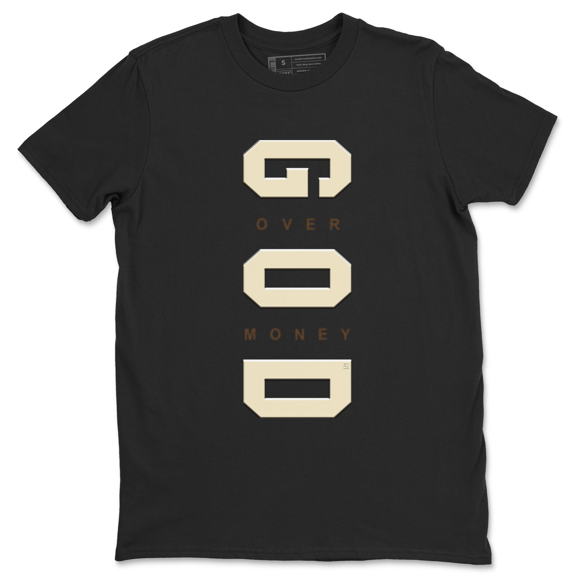 1s Mocha shirts to match jordans God Over Money sneaker match tees Air Jordan 1 Mocha match shoes to clothes SNRT Sneaker Tees unisex cotton Black 2 shirts