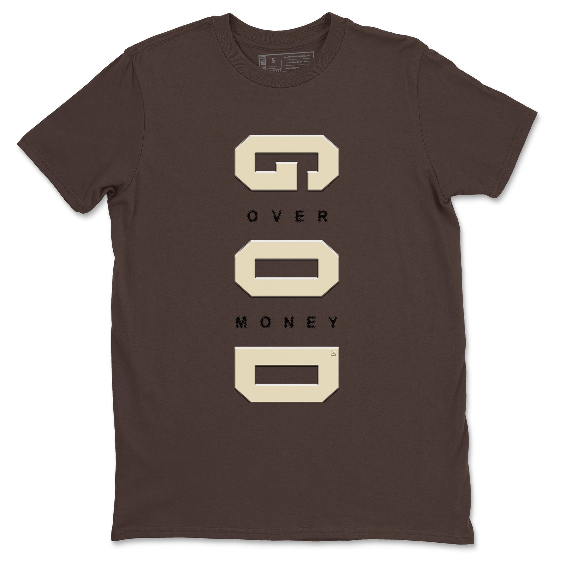 1s Mocha shirts to match jordans God Over Money sneaker match tees Air Jordan 1 Mocha match shoes to clothes SNRT Sneaker Tees unisex cotton Dark Chocolate 2 shirts