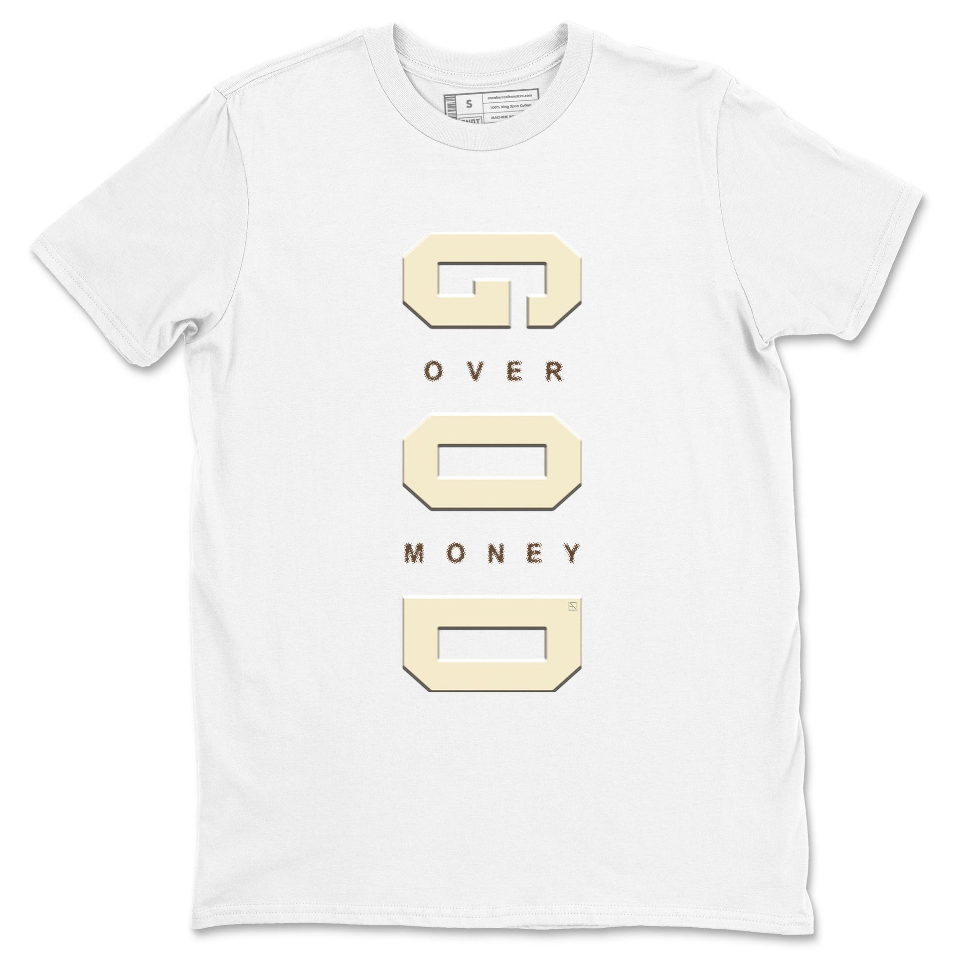 1s Mocha shirts to match jordans God Over Money sneaker match tees Air Jordan 1 Mocha match shoes to clothes SNRT Sneaker Tees unisex cotton White 2 shirts