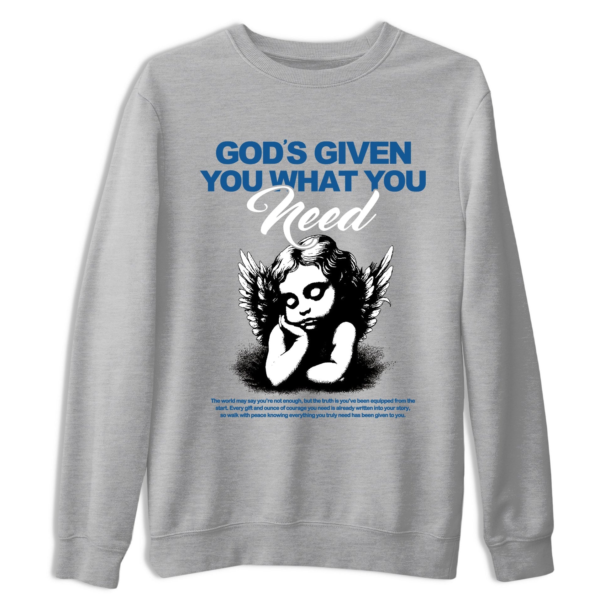 Sneaker match tees – Streetwear Graphic Tees Air Jordan 1 Travis Scott Fragment Sneakers – God's Given You What You Need Graphic Tee Heather Grey 2