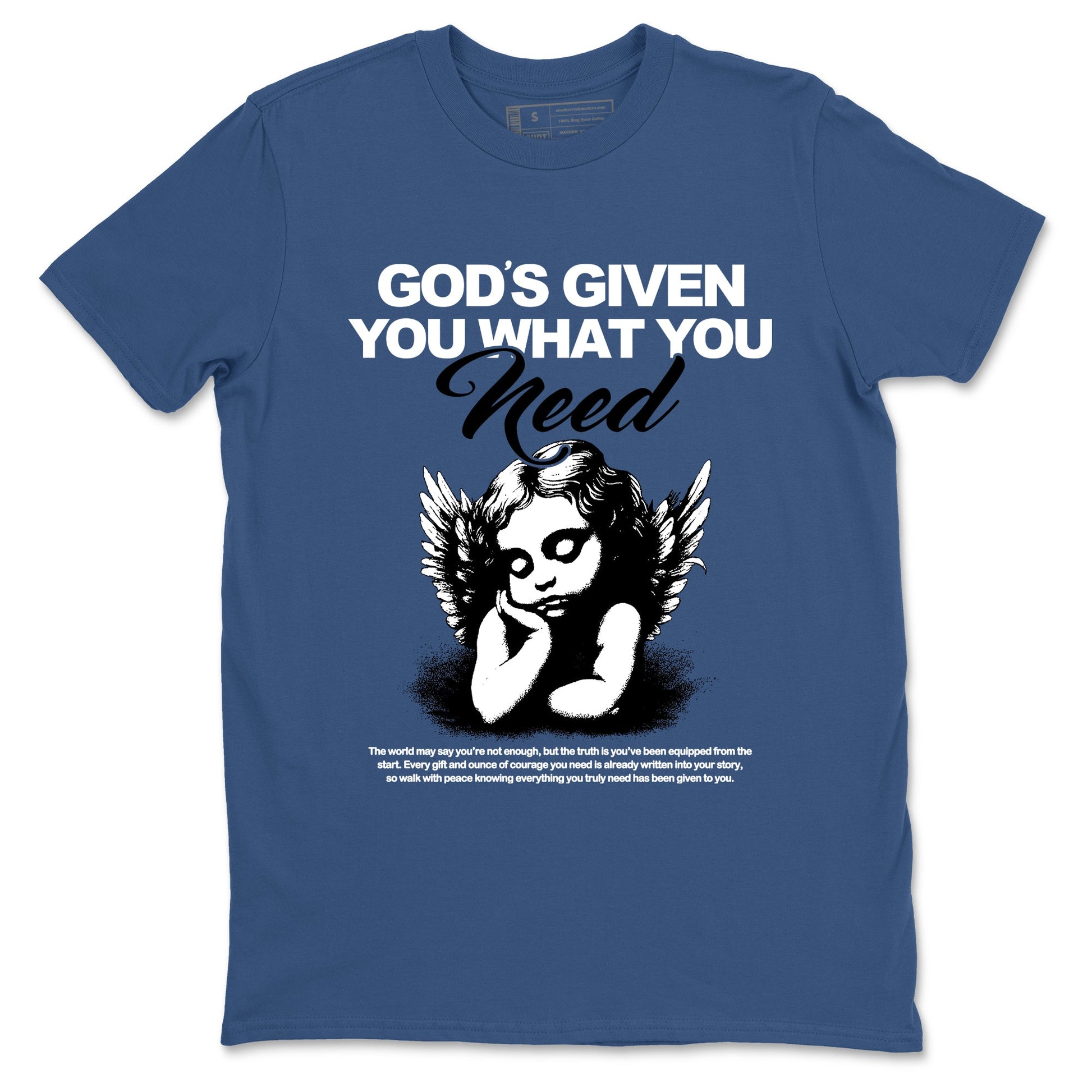 Sneaker match tees – Streetwear Graphic Tees Air Jordan 1 Travis Scott Fragment Sneakers – God's Given You What You Need Graphic Tee Denim Blue 2