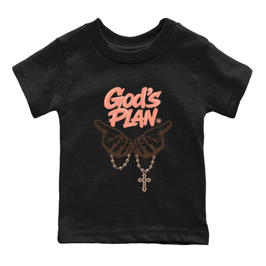 Sneaker match tees – Sneaker Tees To Match Air Jordan 1 Baroque Brown Shoes – God's Plan Kids T-Shirt Black 2