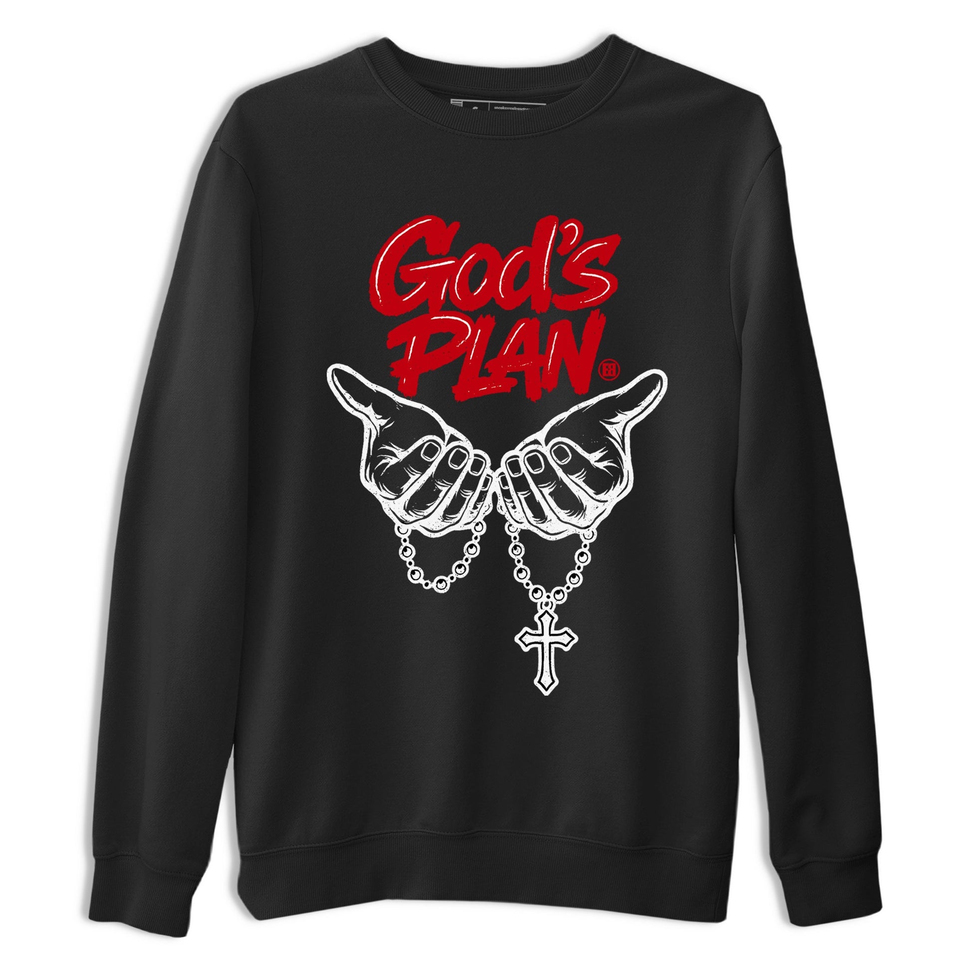 Sneaker match tees – Sneaker Tees To Match Air Jordan 5 Fire Red Shoes – God's Plan Tee Black 2