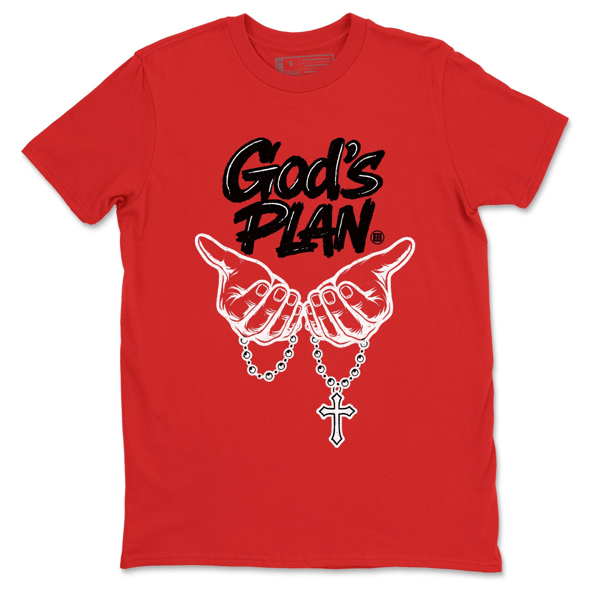 Sneaker match tees – Sneaker Tees To Match Air Jordan 5 Fire Red Shoes – God's Plan Tee Red 2
