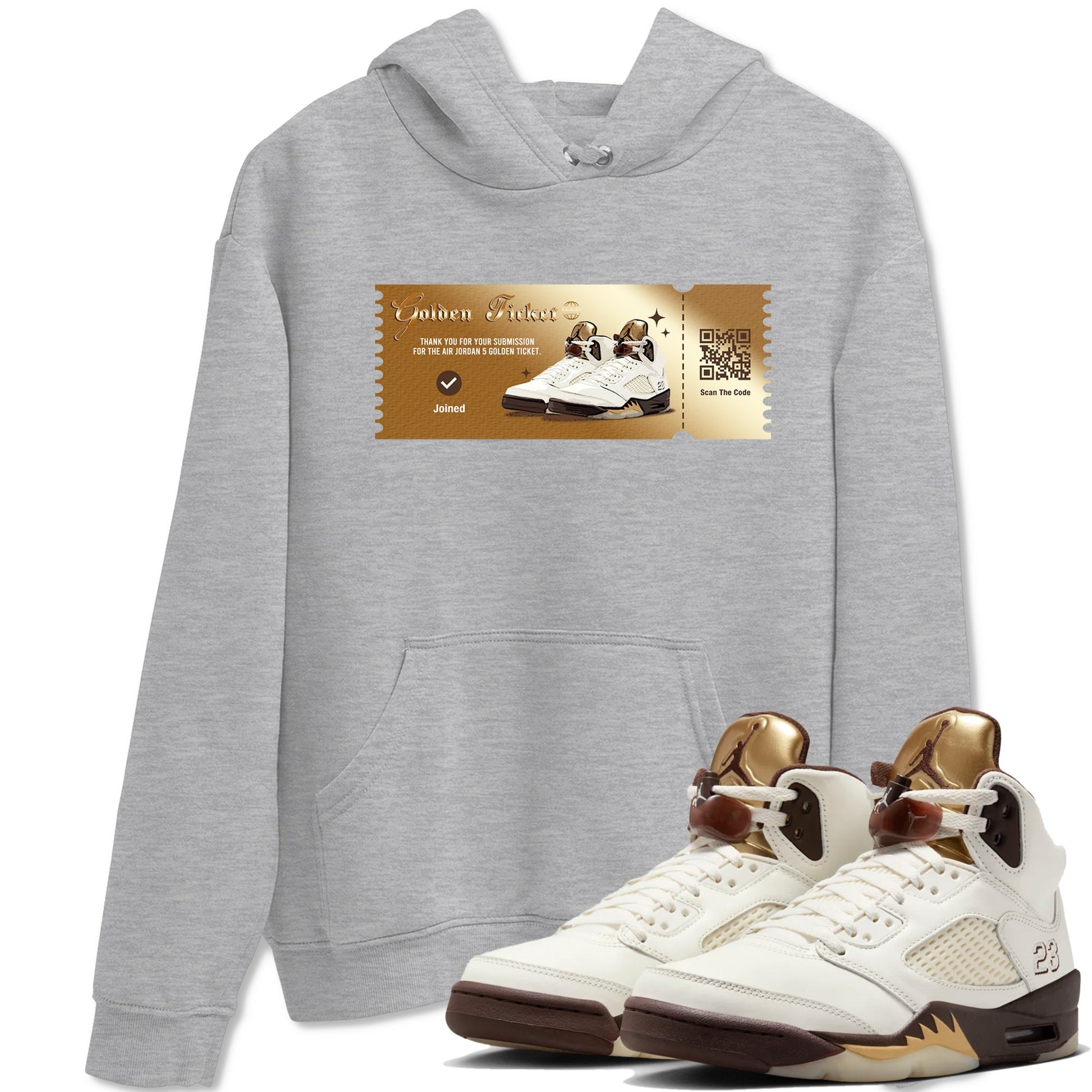 5s Golden Ticket shirts to match jordans Golden Ticket shirts to match jordans Air Jordan 5 Golden Ticket match shoes to clothes SNRT Sneaker Tees unisex cotton Heather Grey 1 shirts