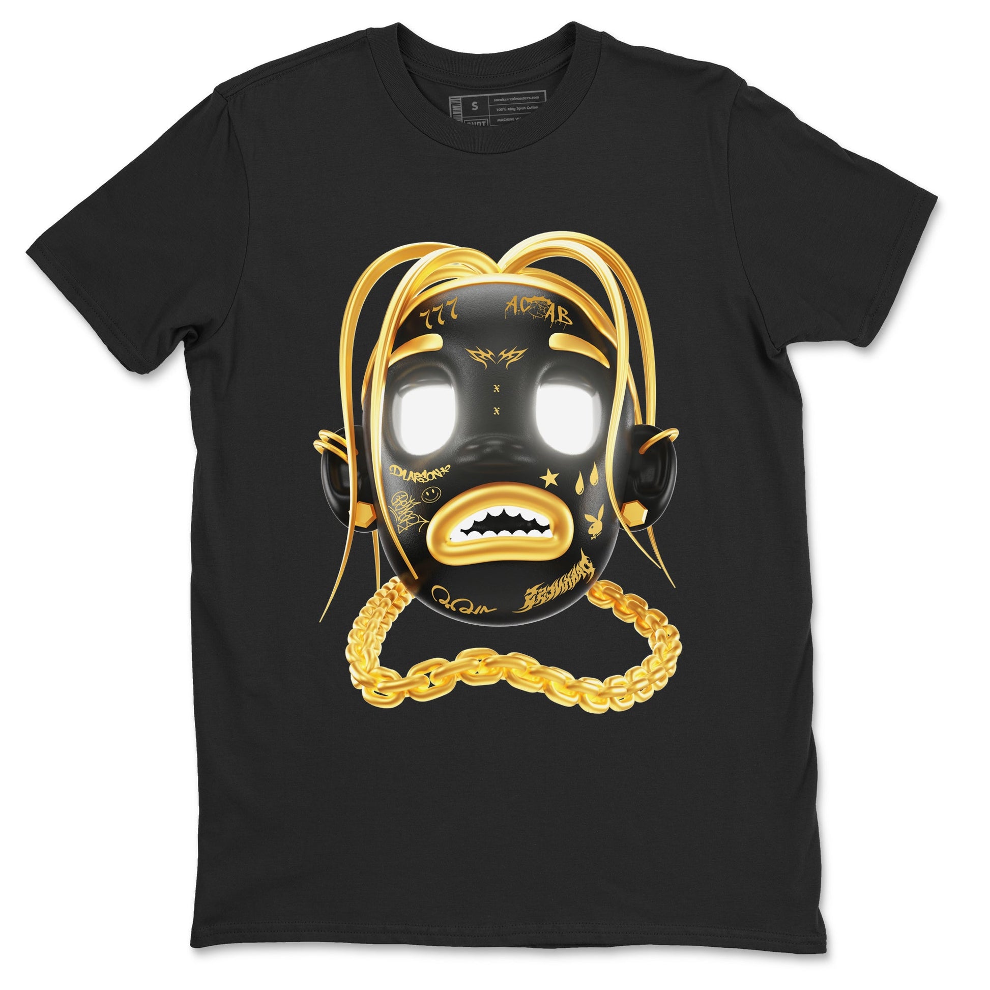 1s Black Metallic Gold shirts to match jordans Goosebumps Boy sneaker match tees Air Jordan 1 Black Metallic Gold SNRT Sneaker Tees streetwear brand Black 2 unisex cotton tee