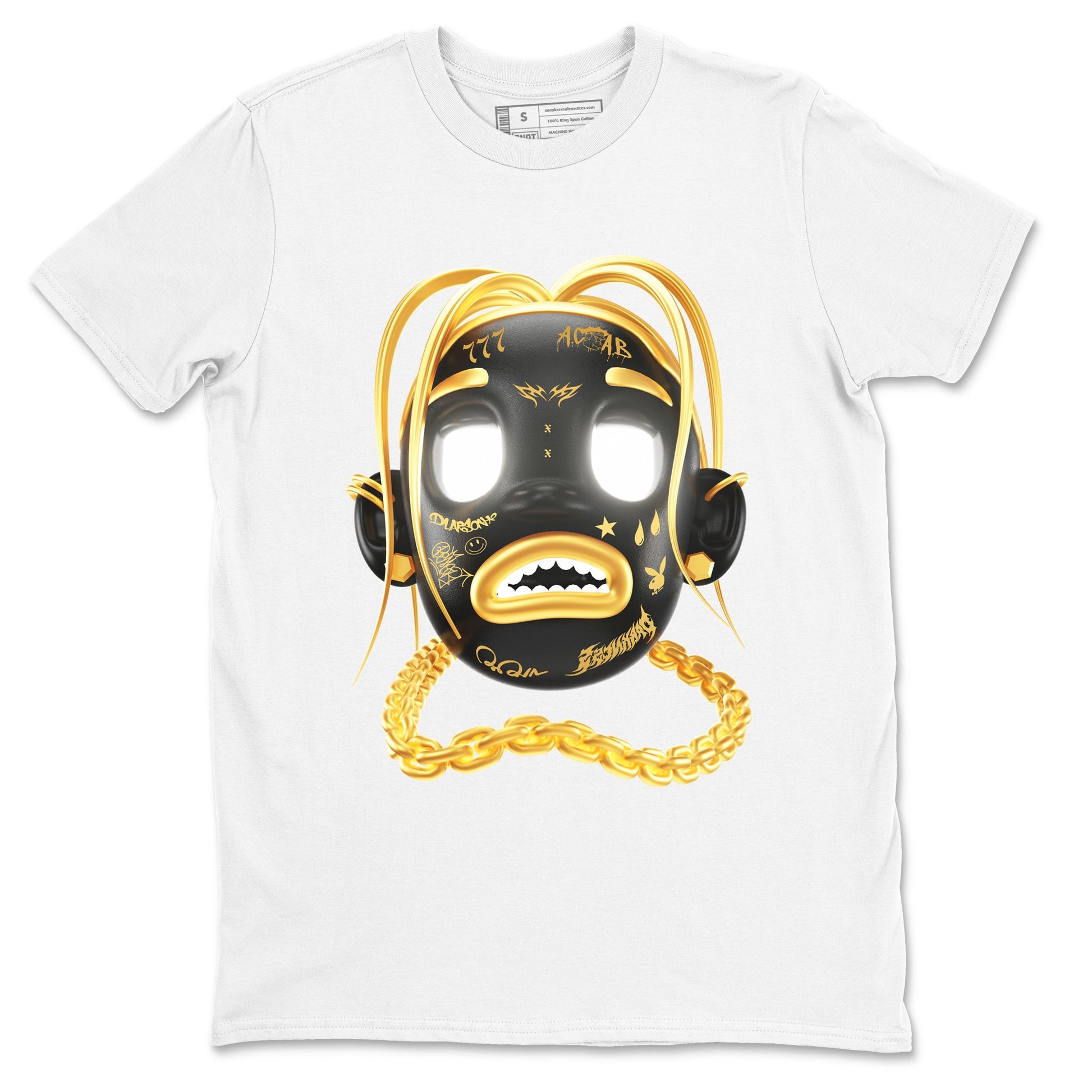 1s Black Metallic Gold shirts to match jordans Goosebumps Boy sneaker match tees Air Jordan 1 Black Metallic Gold SNRT Sneaker Tees streetwear brand White 2 unisex cotton tee