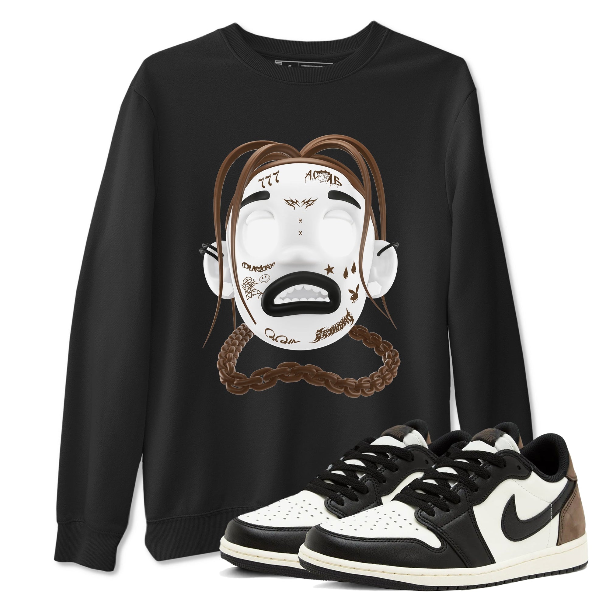 1s Low OG Mocha shirts to match jordans Goosebumps Boy sneaker match tees Air Jordan 1 Mocha match shoes to clothes SNRT Sneaker Tees unisex cotton Black 1 shirts