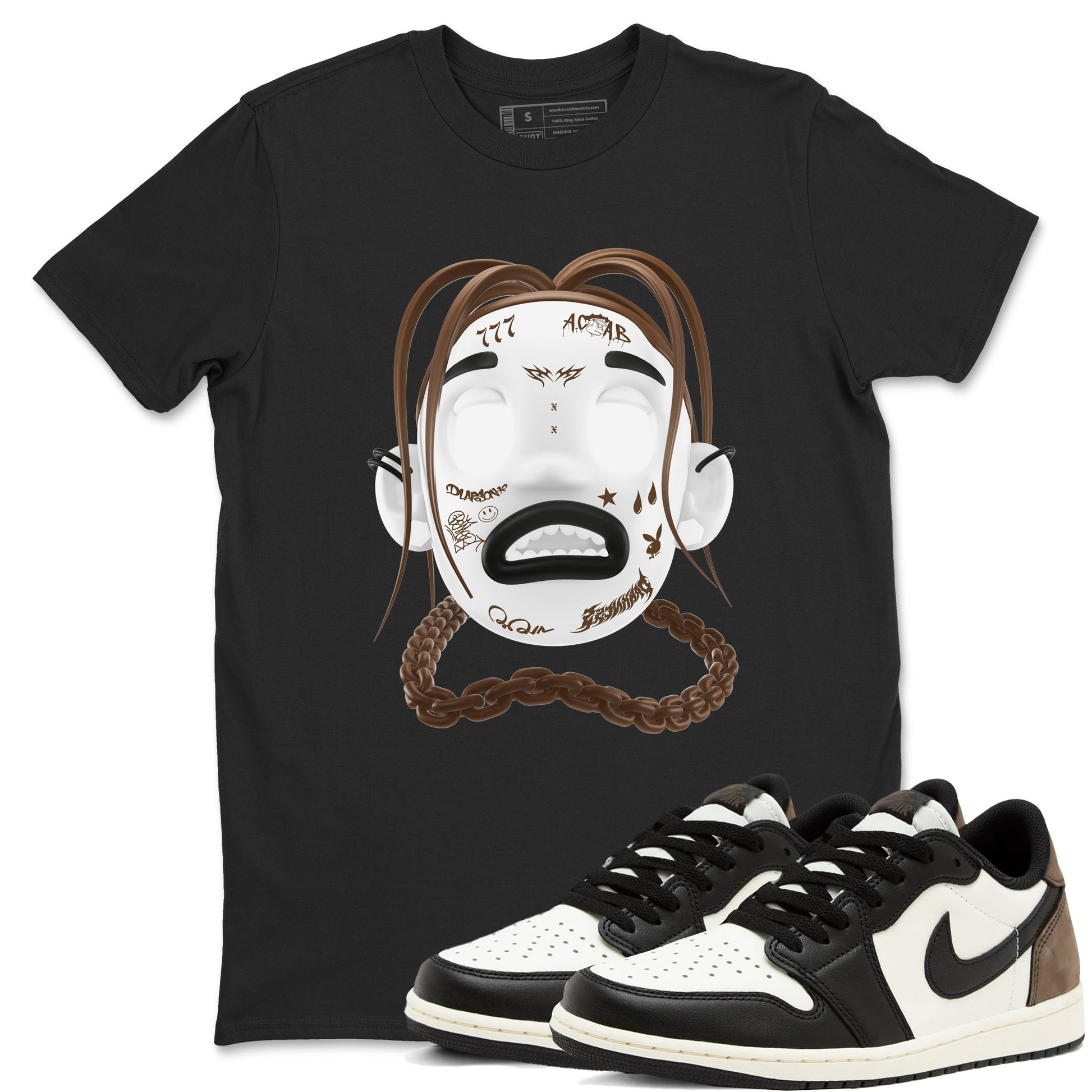 1s Low OG Mocha shirts to match jordans Goosebumps Boy sneaker match tees Air Jordan 1 Mocha match shoes to clothes SNRT Sneaker Tees unisex cotton Black 1 shirts