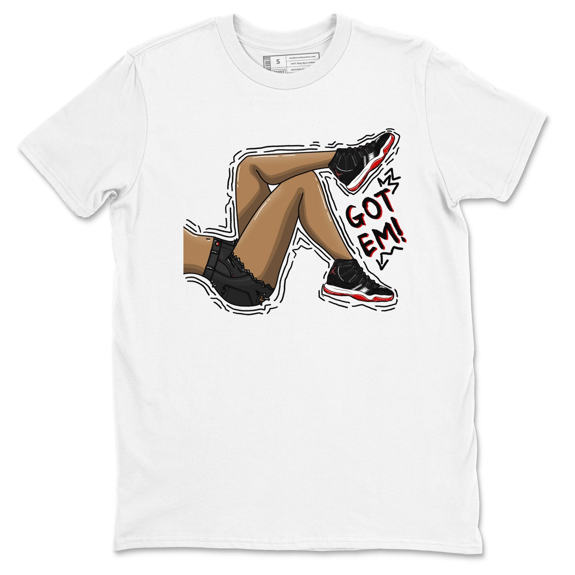 11s Bred Velvet shirts to match jordans Got Em Legs sneaker match tees Air Jordan 11 Bred Velvet match shoes to clothes SNRT Sneaker Tees unisex cotton White 2 shirts