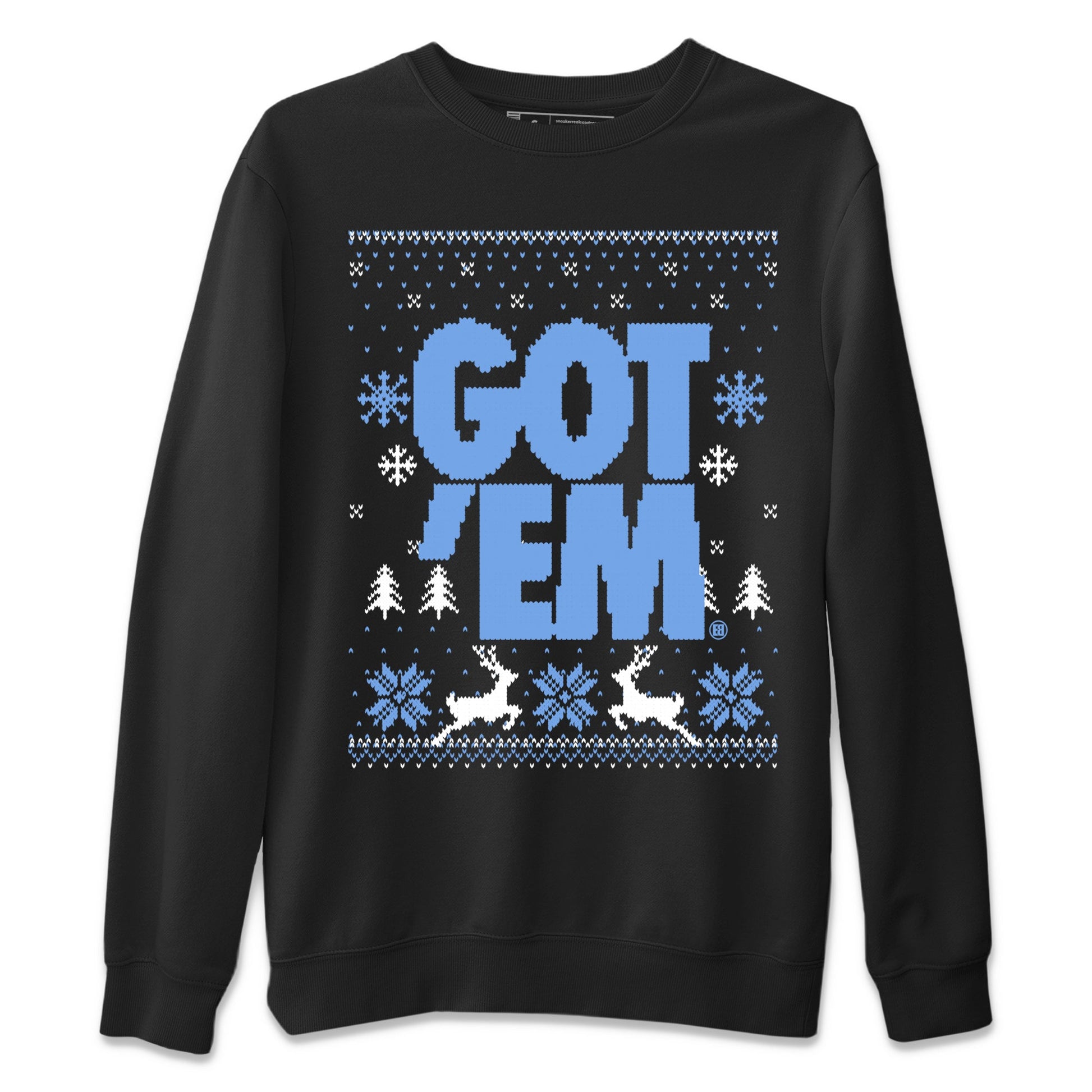 1s UNC Toe shirts to match jordans Christmas Gift Got Em Ugly Sweater sneaker match tees Air Jordan 1 High OG UNC Toe match shoes to clothes SNRT Sneaker Tees unisex cotton Black 2 shirts