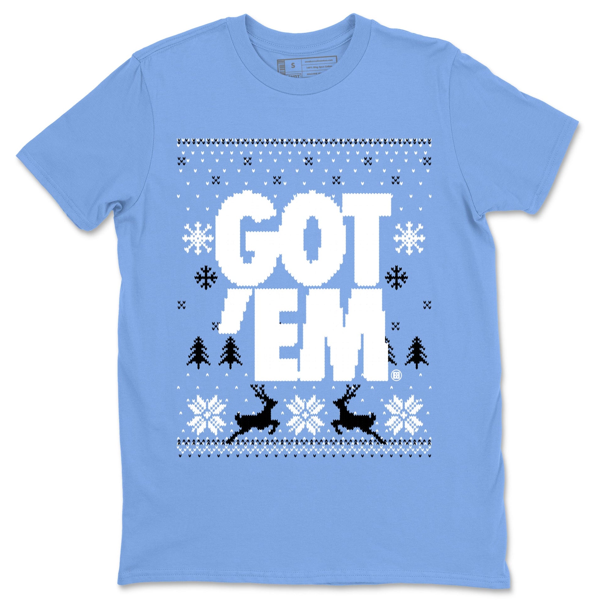 1s UNC Toe shirts to match jordans Christmas Gift Got Em Ugly Sweater sneaker match tees Air Jordan 1 High OG UNC Toe match shoes to clothes SNRT Sneaker Tees unisex cotton Carolina Blue 2 shirts