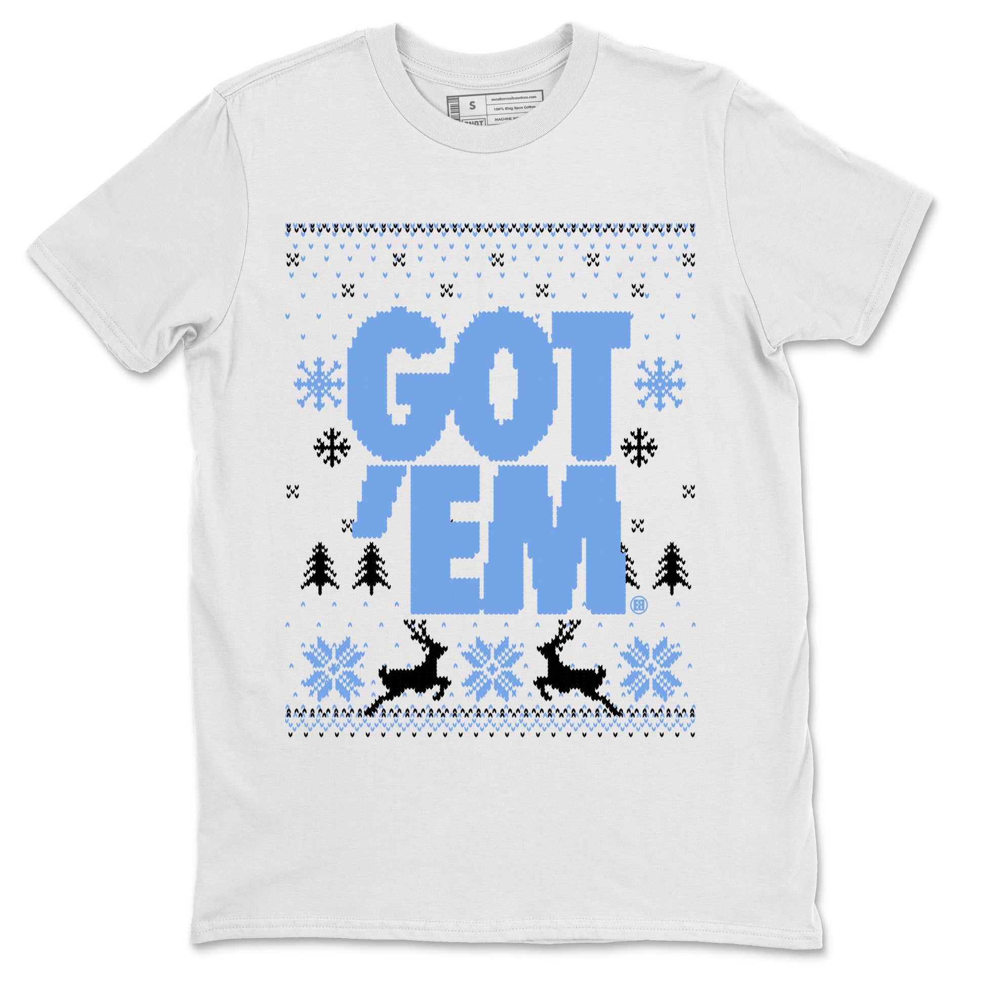 1s UNC Toe shirts to match jordans Christmas Gift Got Em Ugly Sweater sneaker match tees Air Jordan 1 High OG UNC Toe match shoes to clothes SNRT Sneaker Tees unisex cotton White 2 shirts