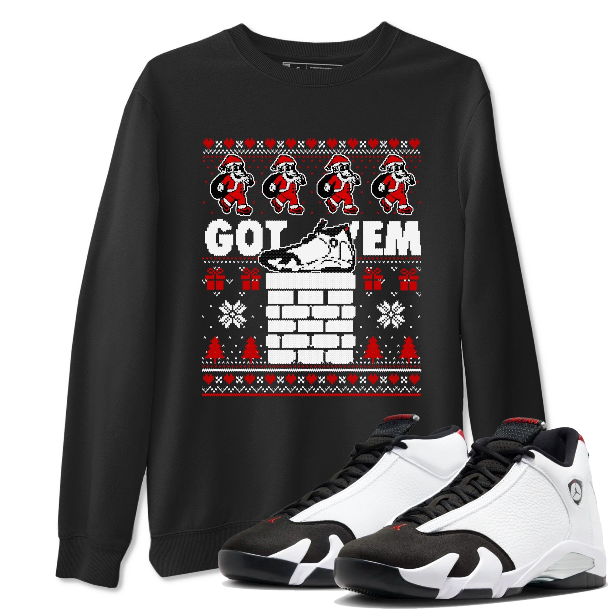 Air Jordan 14 Black Toe t shirts to match sneakers Got'em Santa sneaker match tees 14s Black Toe sneaker match tee SNRT Sneaker Tees unisex cotton Black 1 shirts