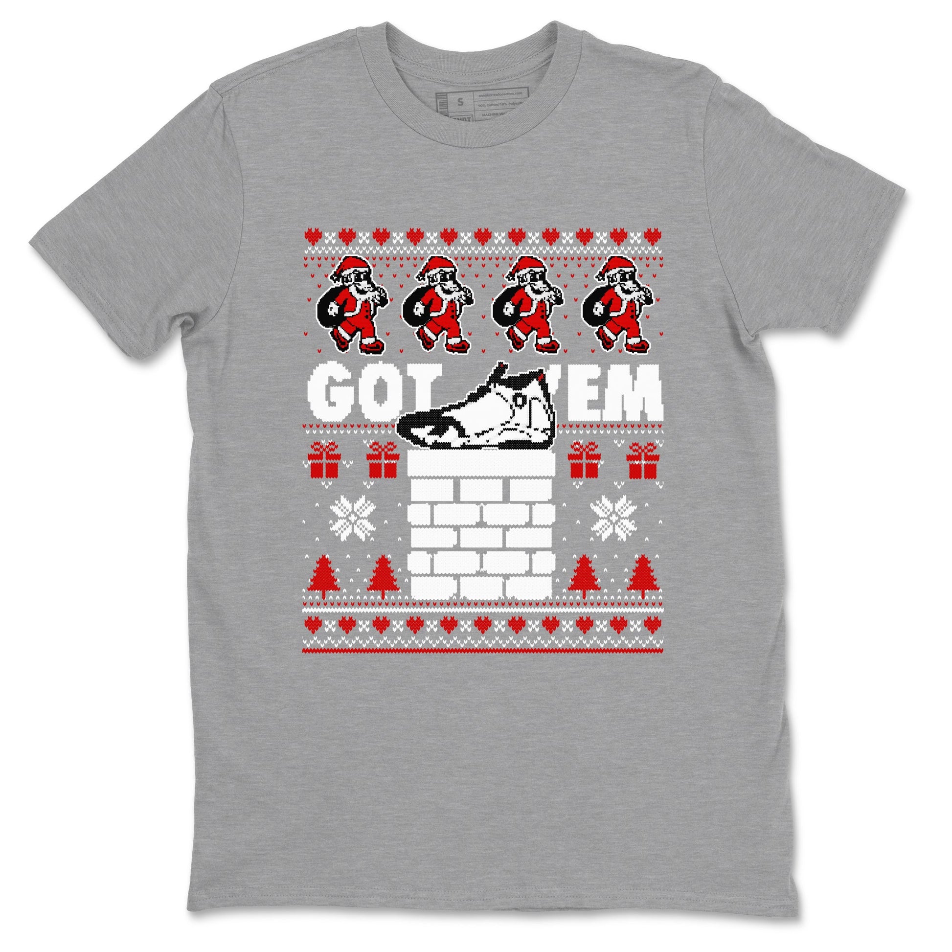 Air Jordan 14 Black Toe t shirts to match sneakers Got'em Santa sneaker match tees 14s Black Toe sneaker match tee SNRT Sneaker Tees unisex cotton Heather Grey 2 shirts