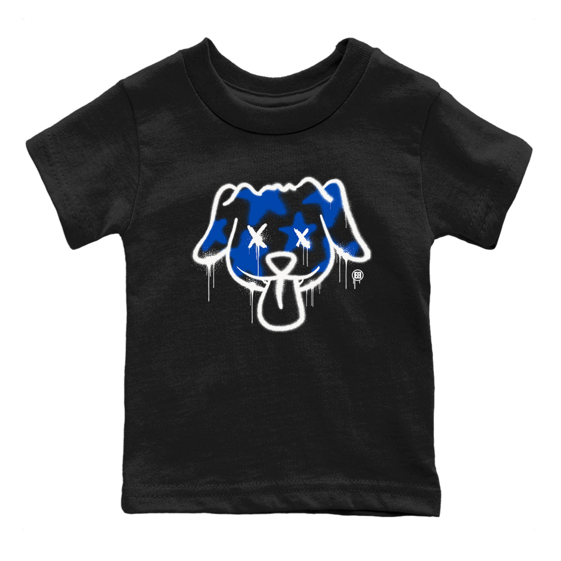 1s Game Royal shirts to match jordans Graffiti Dog sneaker match tees Air Jordan 1 Retro Low OG Game Royal match shoes to clothes SNRT Sneaker Tees Youth Baby Black 2 tee