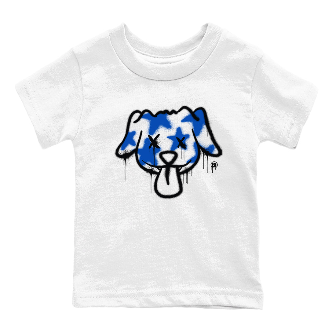 1s Game Royal shirts to match jordans Graffiti Dog sneaker match tees Air Jordan 1 Retro Low OG Game Royal match shoes to clothes SNRT Sneaker Tees Youth Baby White 2 tee