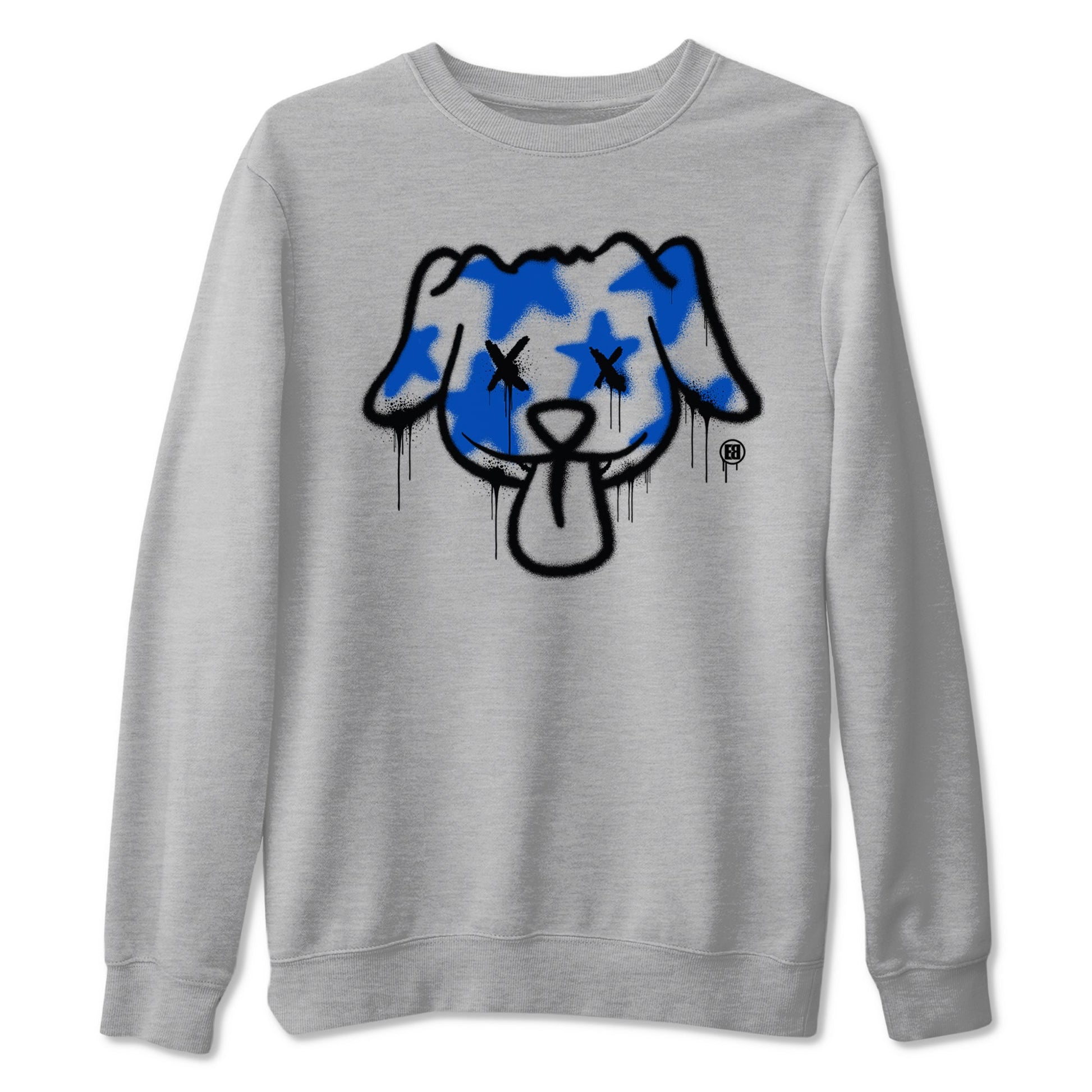 1s Game Royal shirts to match jordans Graffiti Dog sneaker match tees Air Jordan 1 Retro Low OG Game Royal match shoes to clothes SNRT Sneaker Tees unisex cotton Heather Grey 2 shirts