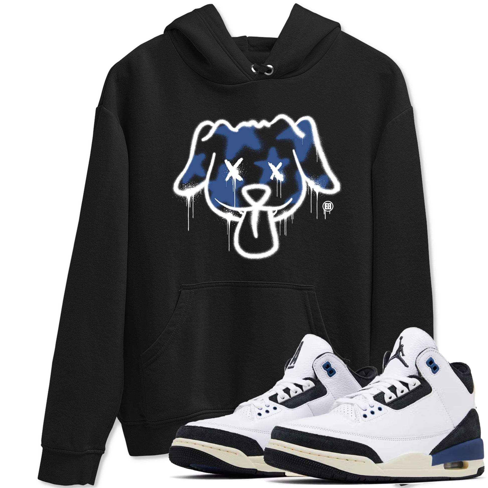 A Ma Maniere Air Jordan 3 Diffused Blue shirts to match jordans Graffiti Dog graphic tee Jordan 3 For The Love best t-shirts to wear with jordans SNRT Sneaker Tees unisex cotton Black 1 shirts