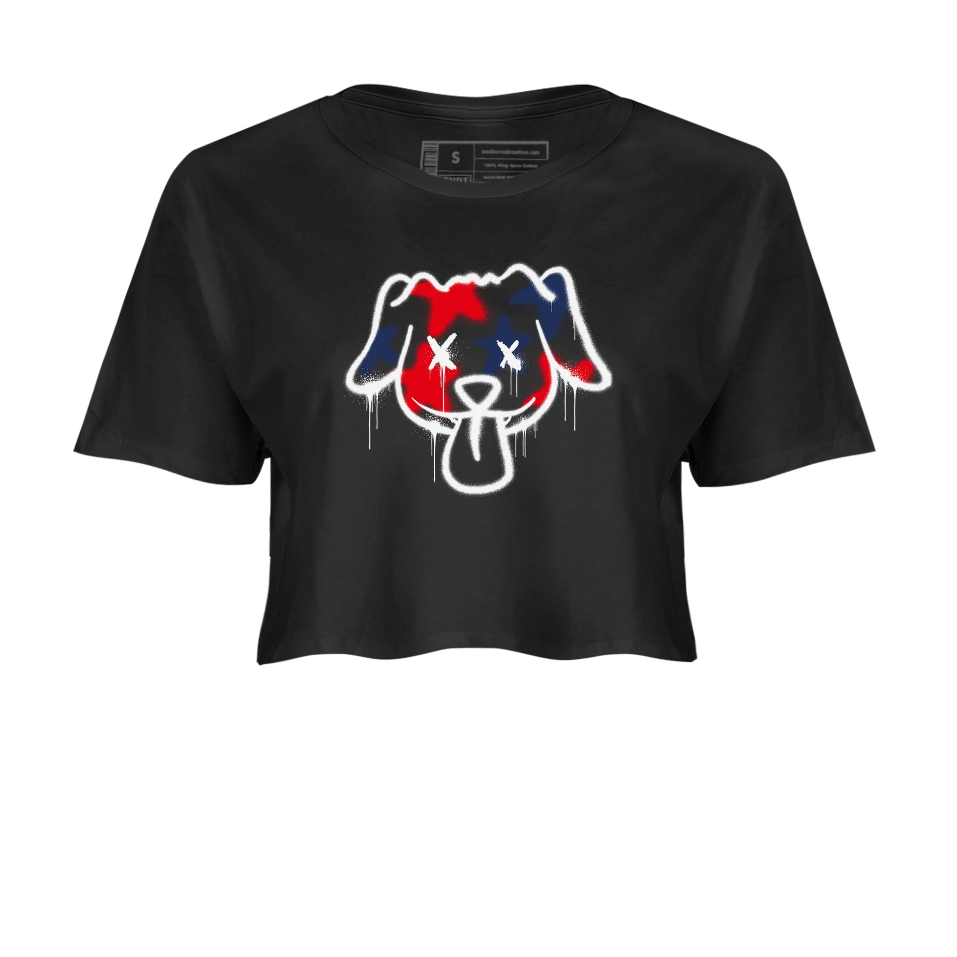 6s White And Midnight Navy shirts to match jordans Graffiti Dog sneaker match tees Air Jordan 6 White And Midnight Navy SNRT Sneaker Tees streetwear brand Black 2 crop tee