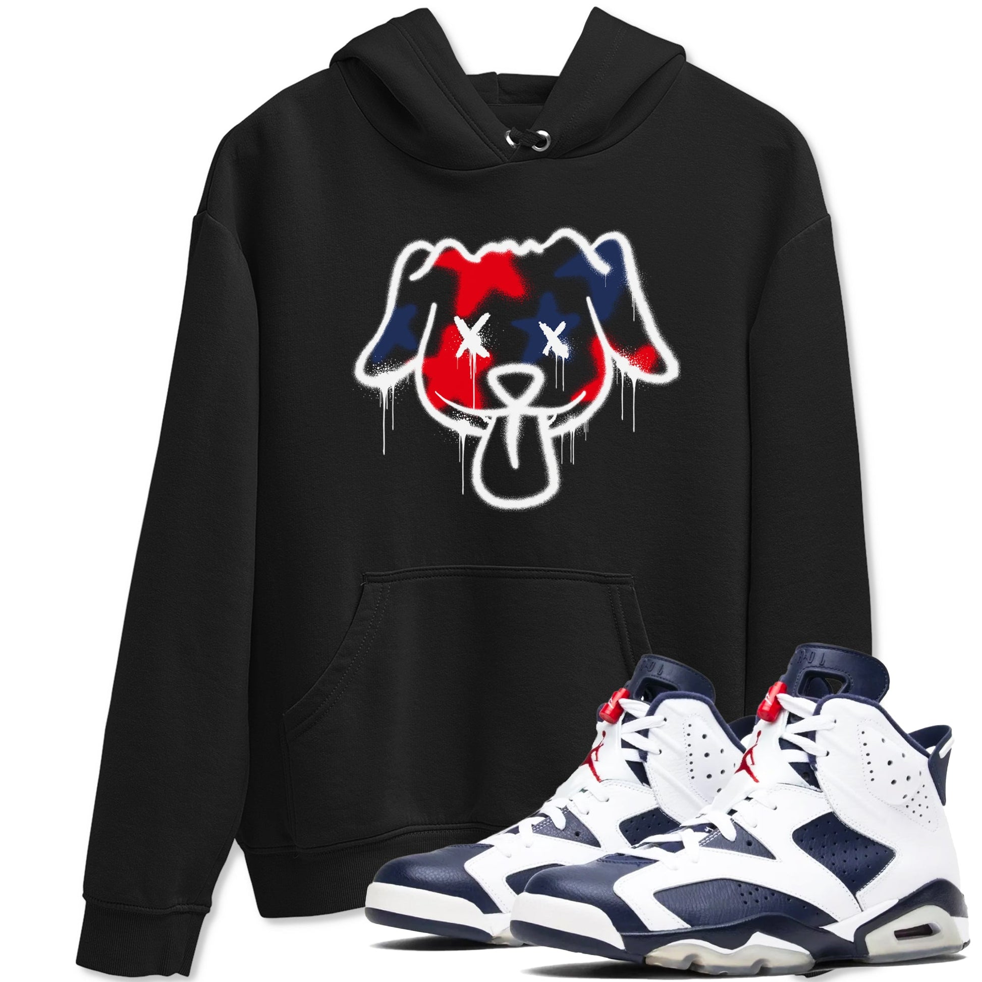 6s White And Midnight Navy shirts to match jordans Graffiti Dog sneaker match tees Air Jordan 6 White And Midnight Navy SNRT Sneaker Tees streetwear brand Black 1 unisex cotton tee