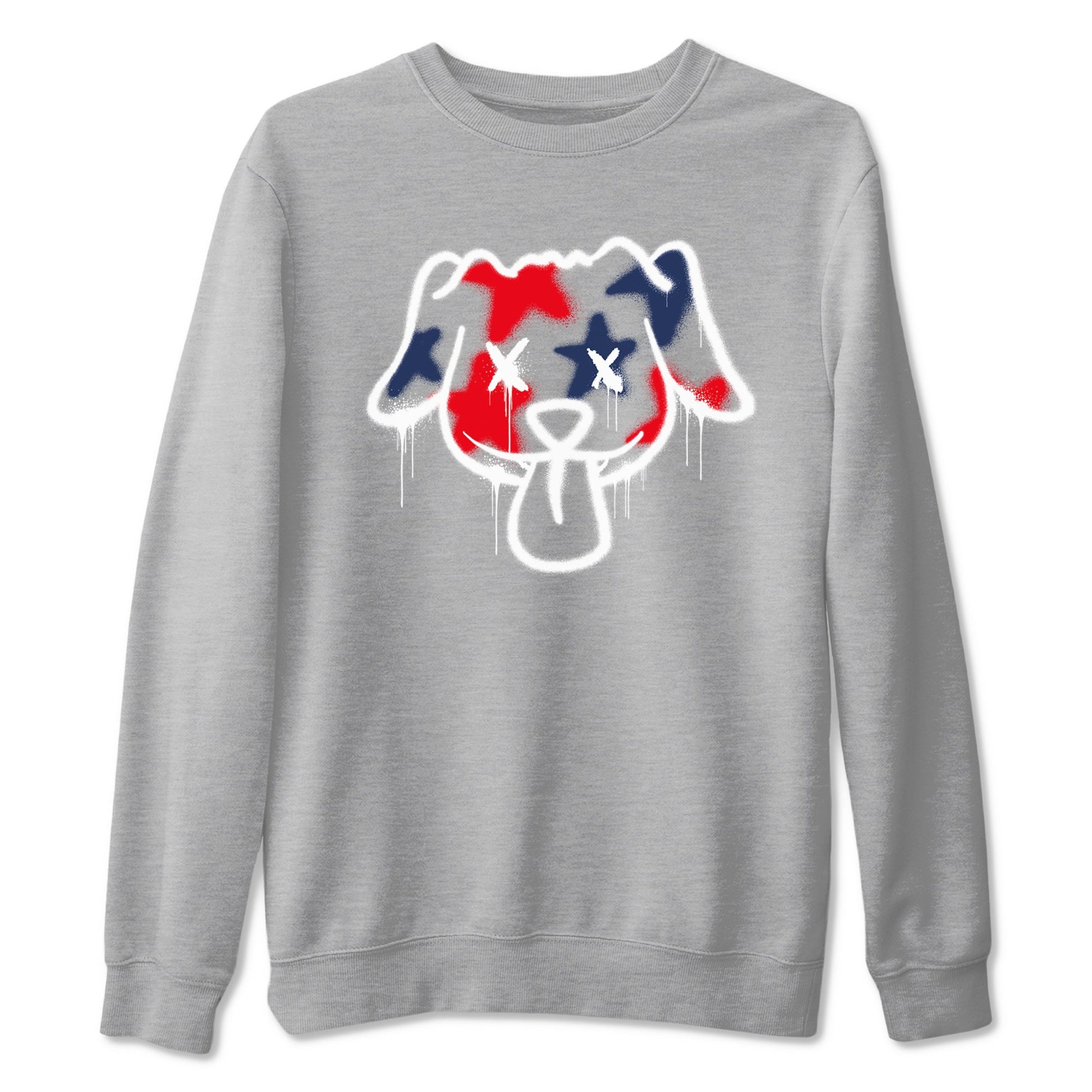 6s White And Midnight Navy shirts to match jordans Graffiti Dog sneaker match tees Air Jordan 6 White And Midnight Navy SNRT Sneaker Tees streetwear brand Heather Grey 2 unisex cotton tee