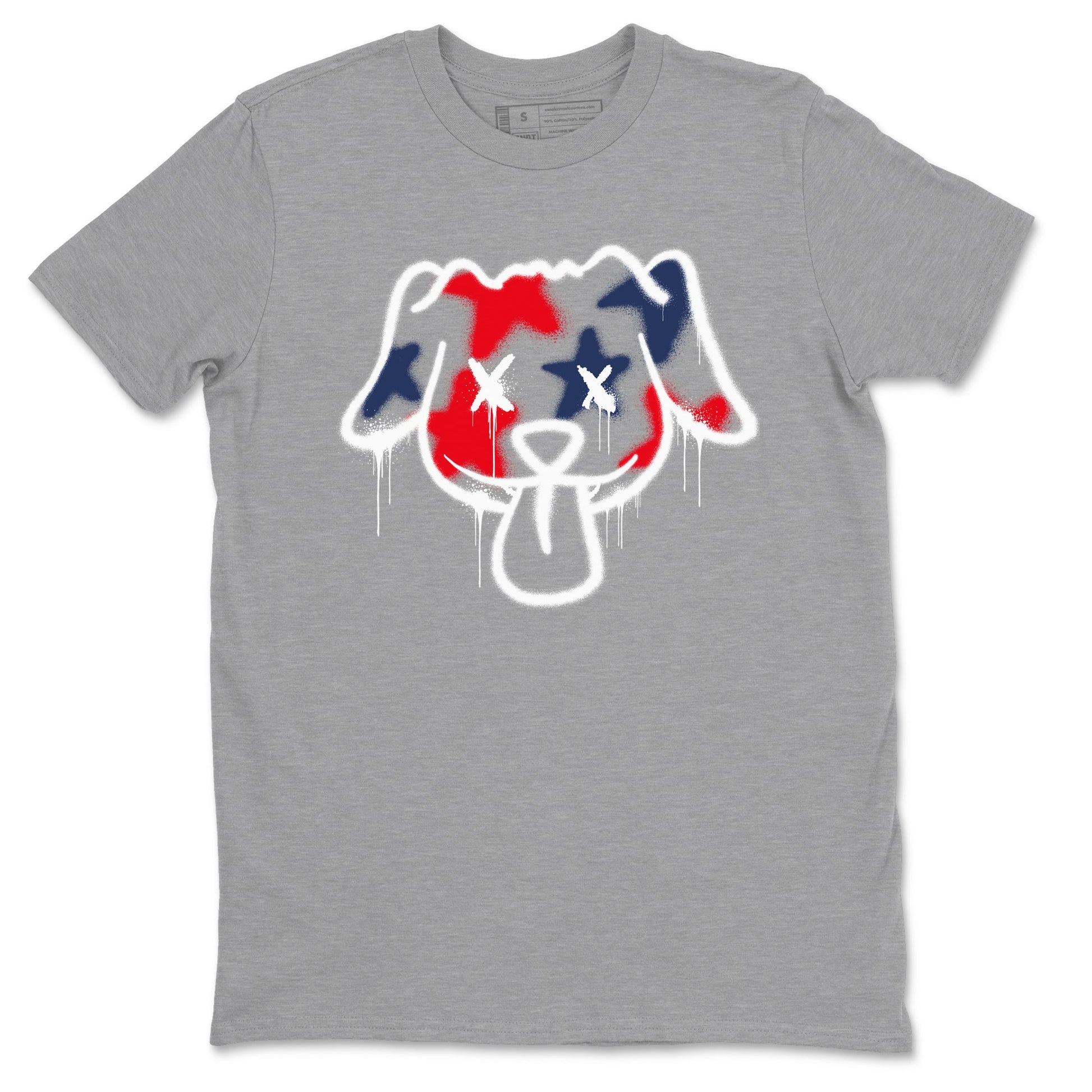 6s White And Midnight Navy shirts to match jordans Graffiti Dog sneaker match tees Air Jordan 6 White And Midnight Navy SNRT Sneaker Tees streetwear brand Heather Grey 2 unisex cotton tee