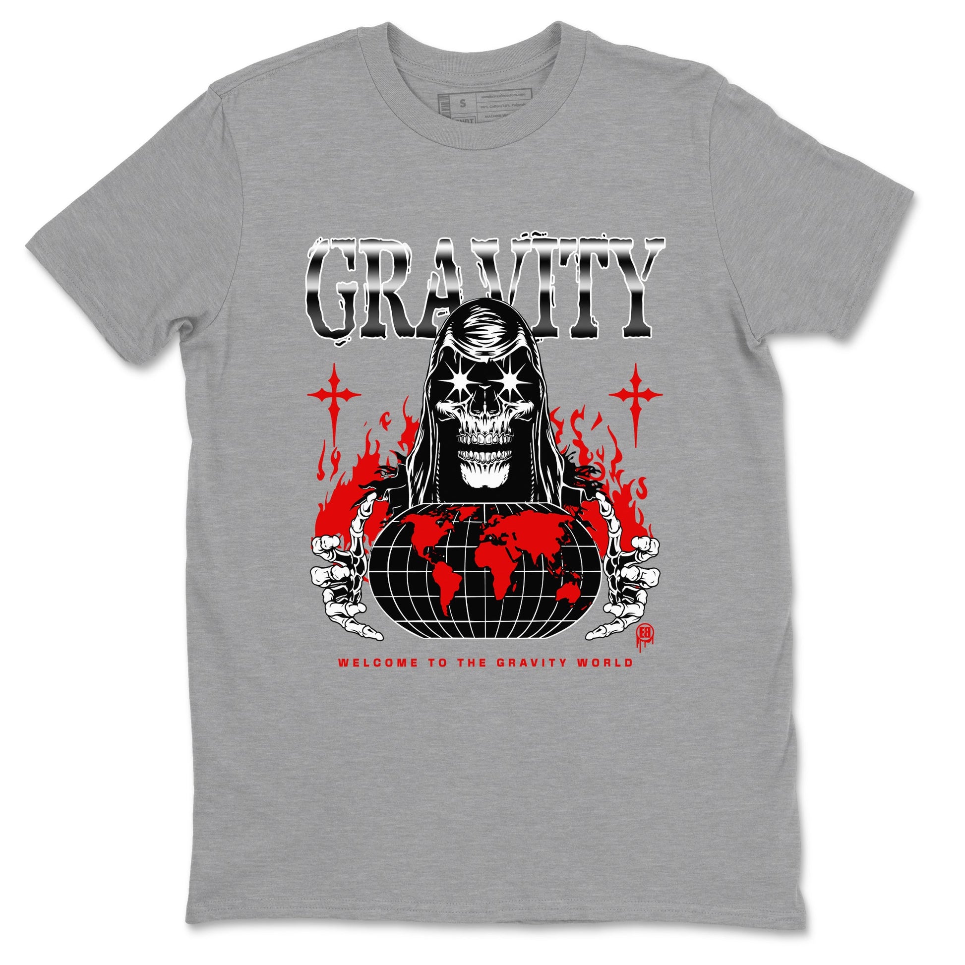 AJ1 Black Toe Reimagined shirts to match jordans Gravity sneaker match tees Air Jordan 1 Black Toe Reimagined SNRT Sneaker Tees streetwear brand Heather Grey 2 unisex cotton tee