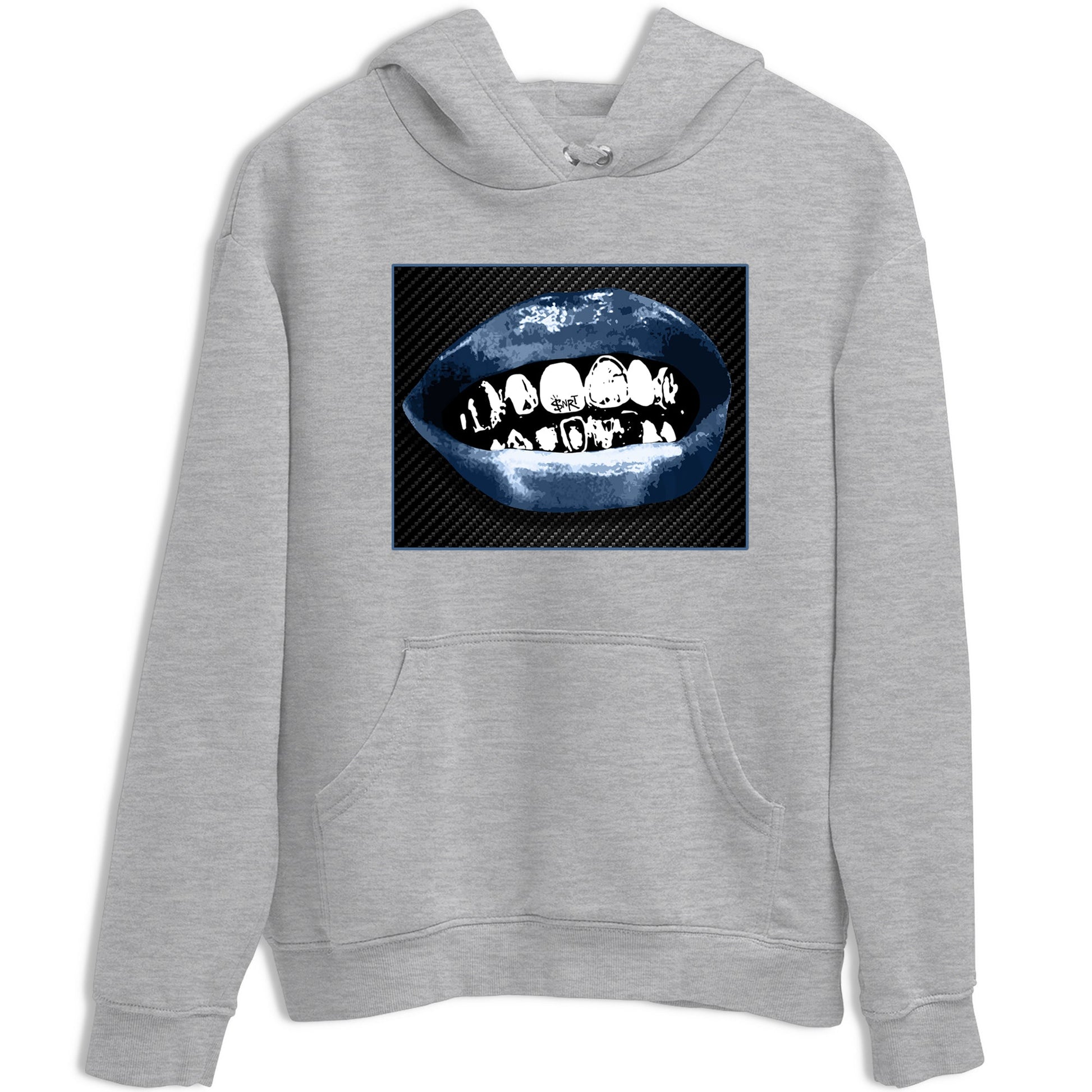 Sneaker Threads – Sneaker Tees To Match Air Foamposite One Carbon Fiber – Grillz Lips Graphic Tee Heather Grey 2. Perfect for Jordan releases 2025 colorways.