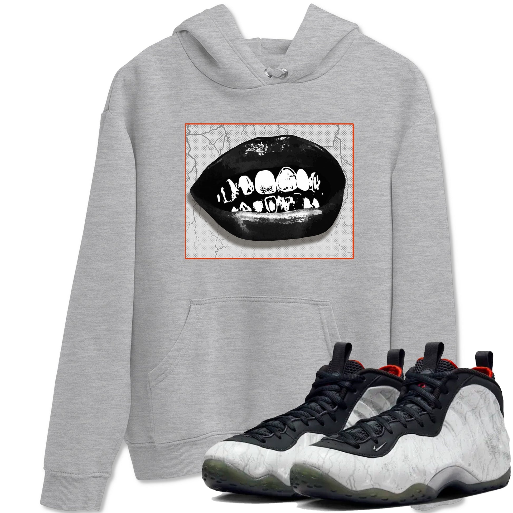 Foams One Jin shirts to match jordans Grillz Lips sneaker match tees Air Foamposite One Jin match shoes to clothes SNRT Sneaker Tees unisex cotton Heather Grey 1 shirts