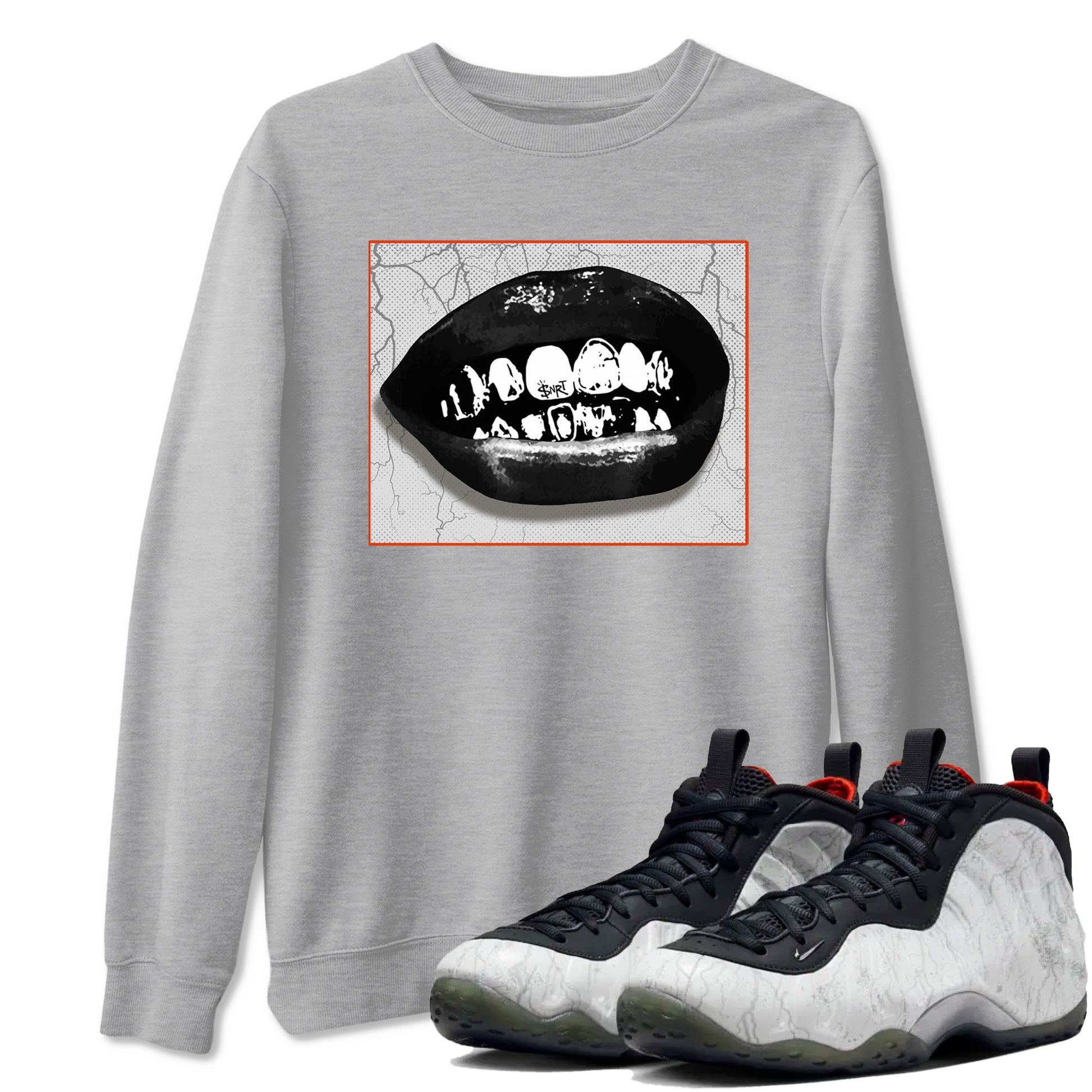 Foams One Jin shirts to match jordans Grillz Lips sneaker match tees Air Foamposite One Jin match shoes to clothes SNRT Sneaker Tees unisex cotton Heather Grey 1 shirts