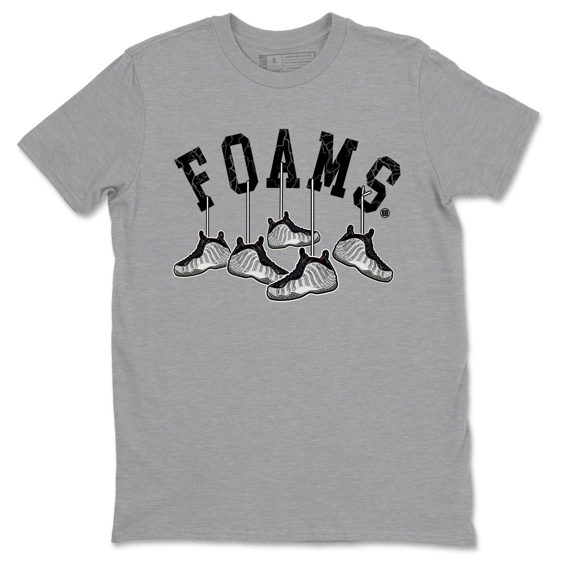 Foams One Jin shirts to match jordans Hanging Sneakers sneaker match tees Air Foamposite One Jin match shoes to clothes SNRT Sneaker Tees unisex cotton Heather Grey 2 shirts