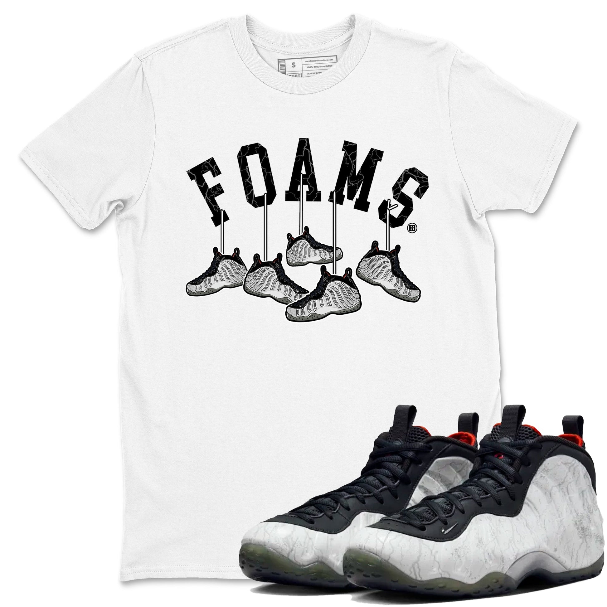 Foams One Jin shirts to match jordans Hanging Sneakers sneaker match tees Air Foamposite One Jin match shoes to clothes SNRT Sneaker Tees unisex cotton White 1 shirts