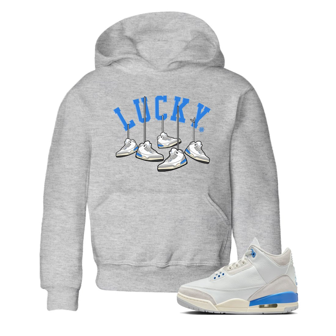 Air Jordan 3 Lucky Shorts shirts to match jordans Hanging Sneakers sneaker match tees Air Jordan 3 Retro Lucky Shorts match shoes to clothes SNRT Sneaker Tees Youth Baby Heather Grey 1 tee