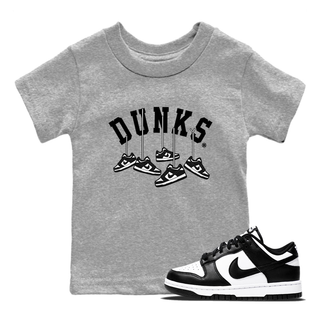 Hanging Sneakers Kids Tops - Dunk Panda - SNRT Sneaker Tee