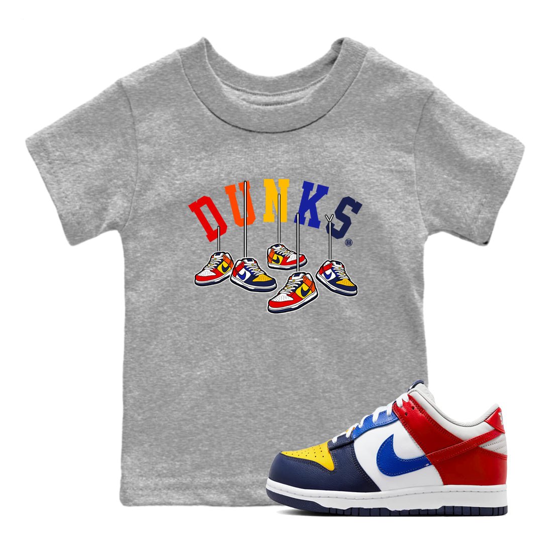 Dunk What The t shirts to match sneakers Hanging Sneakers sneaker match tees Dunk Low CO.JP What The shirt SNRT Sneaker Tees Youth Baby Heather Grey 1 tee