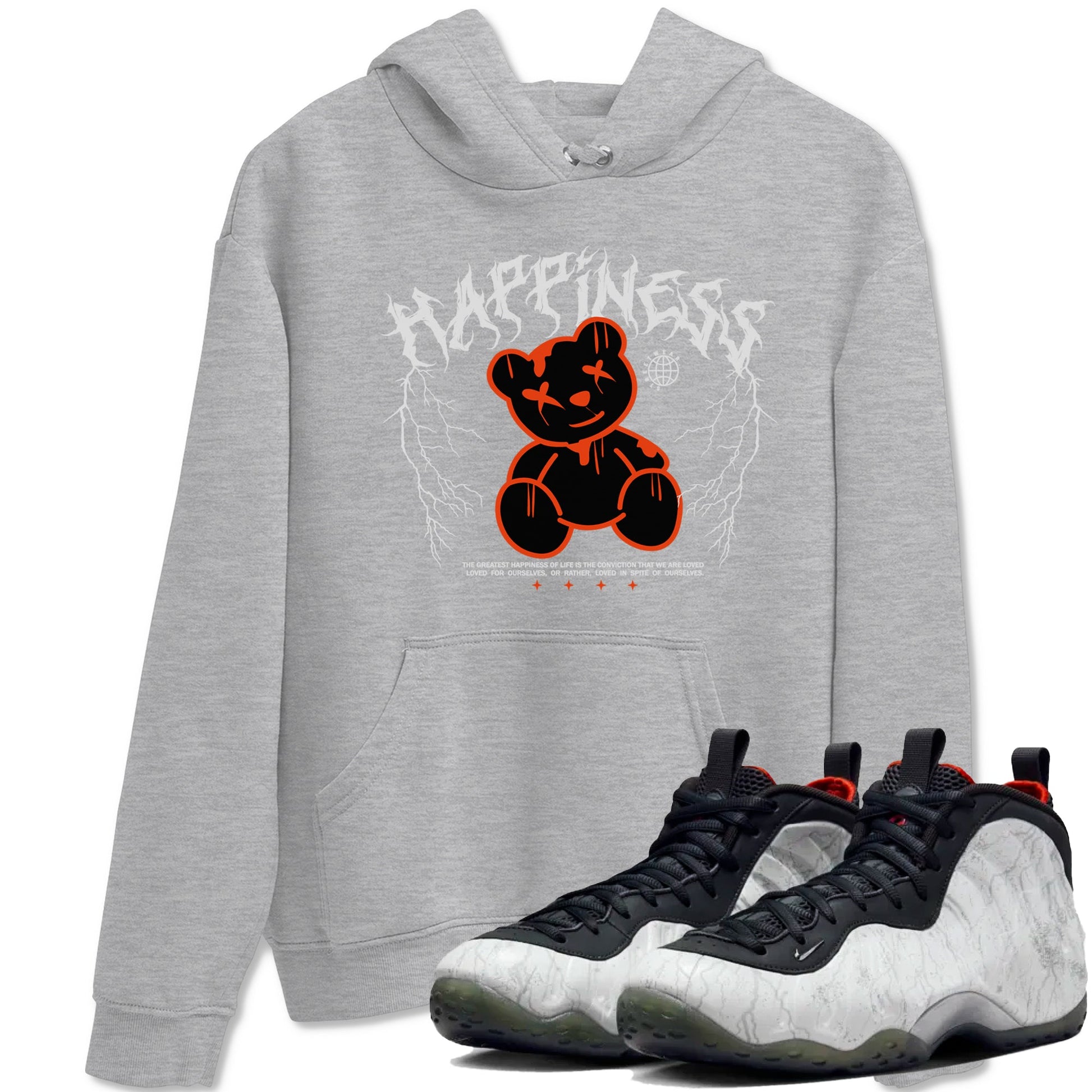 Foams One Jin shirts to match jordans Happiness Bear sneaker match tees Air Foamposite One Jin match shoes to clothes SNRT Sneaker Tees unisex cotton Heather Grey 1 shirts