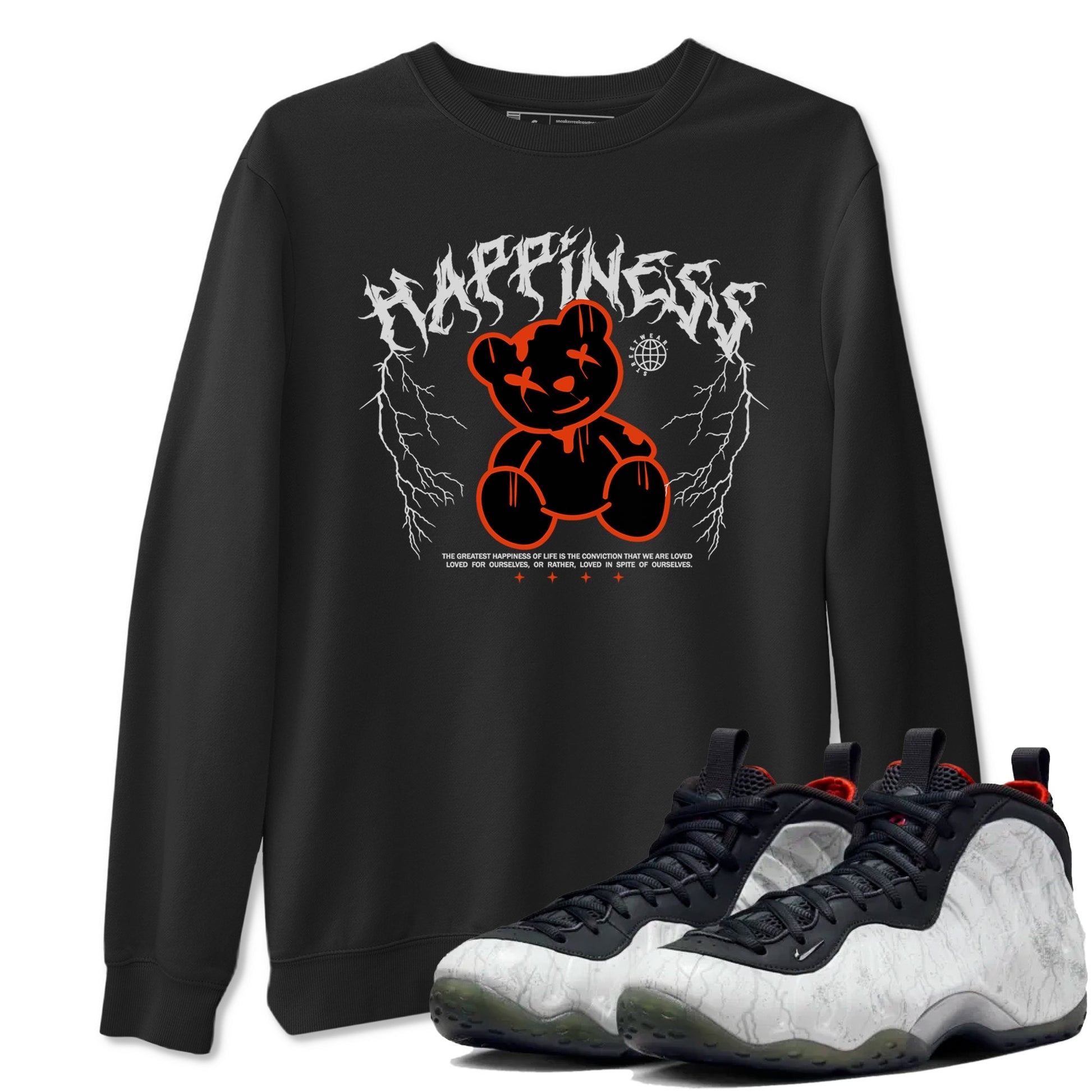 Foams One Jin shirts to match jordans Happiness Bear sneaker match tees Air Foamposite One Jin match shoes to clothes SNRT Sneaker Tees unisex cotton Black 1 shirts
