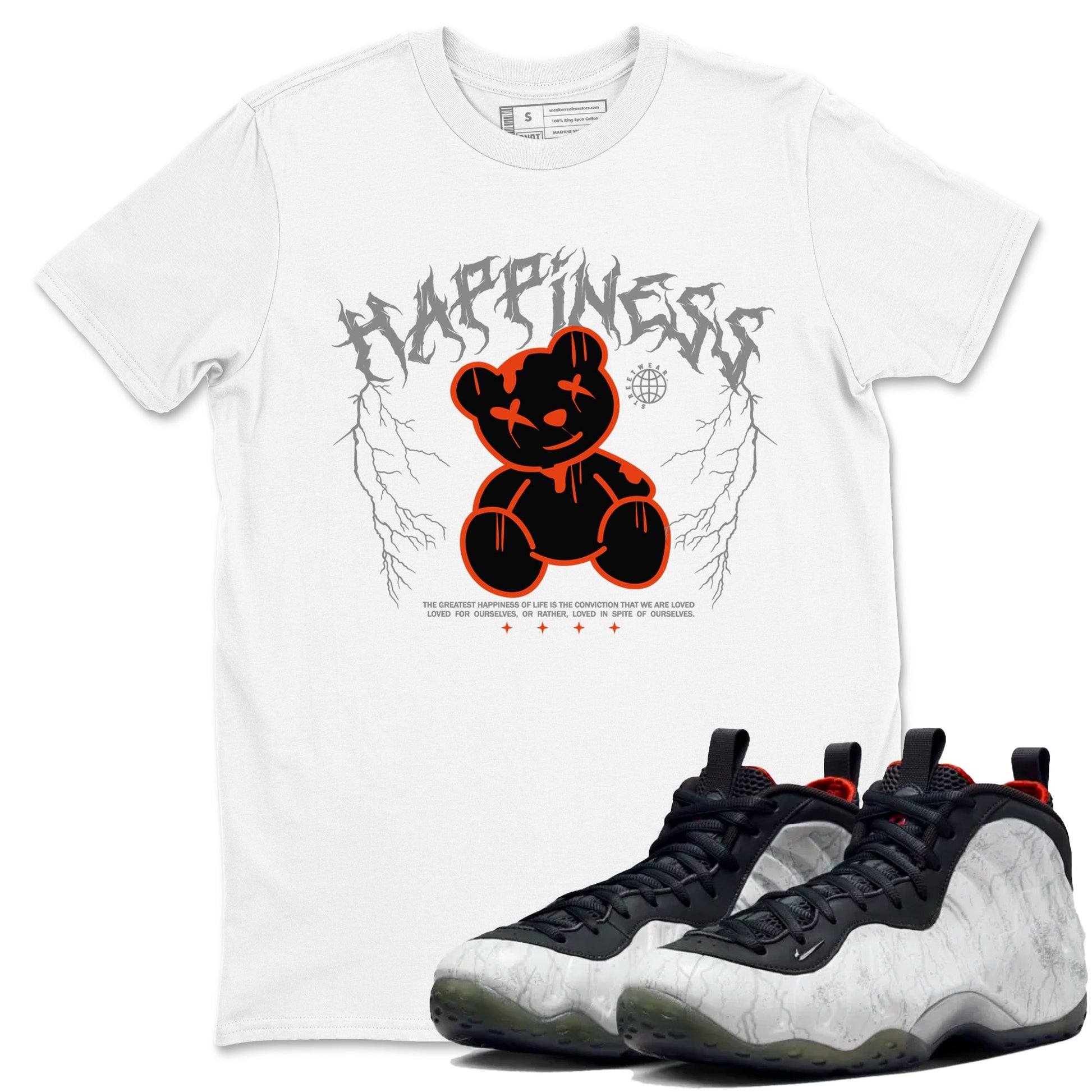Foams One Jin shirts to match jordans Happiness Bear sneaker match tees Air Foamposite One Jin match shoes to clothes SNRT Sneaker Tees unisex cotton White 1 shirts