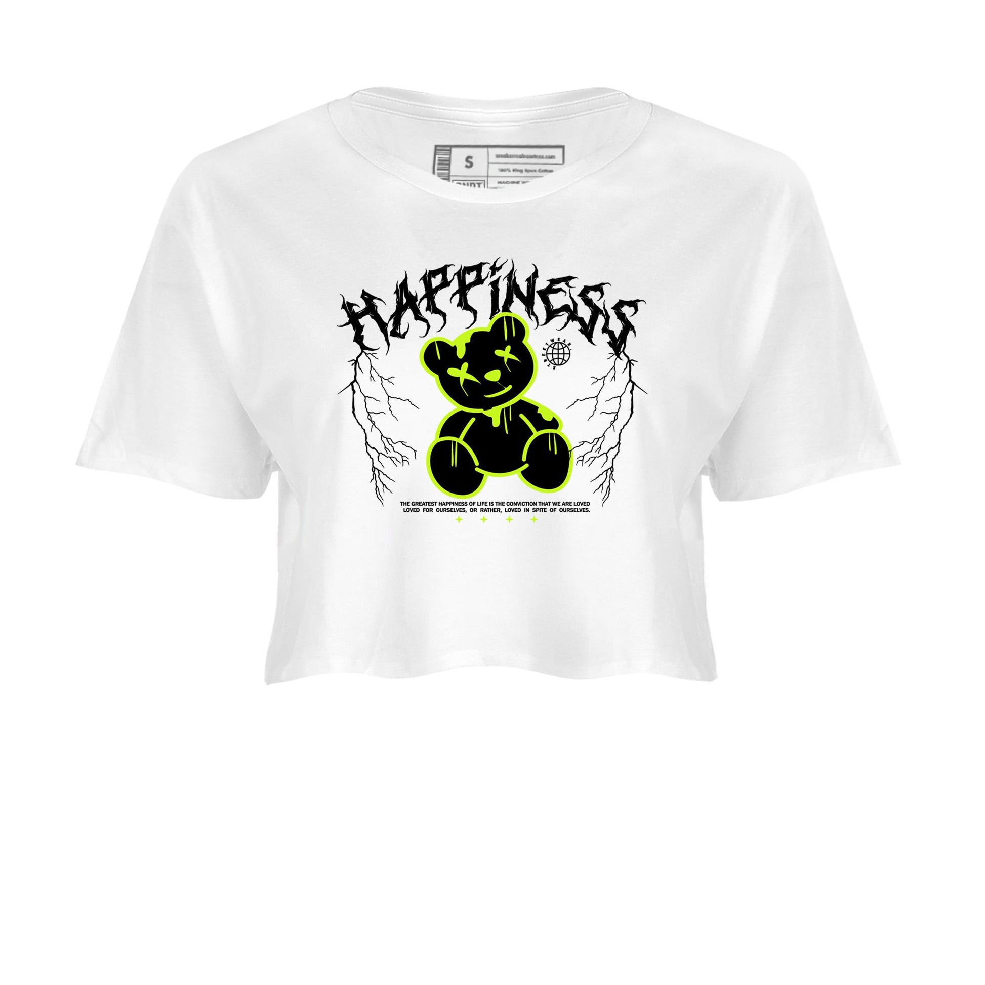 Air Force 1 Low Dance Volt t-shirts to match sneakers Happiness Bear sneaker match tees Air Force 1 Volt match shoes to clothes SNRT Sneaker Tees unisex cotton White 2 crop tee