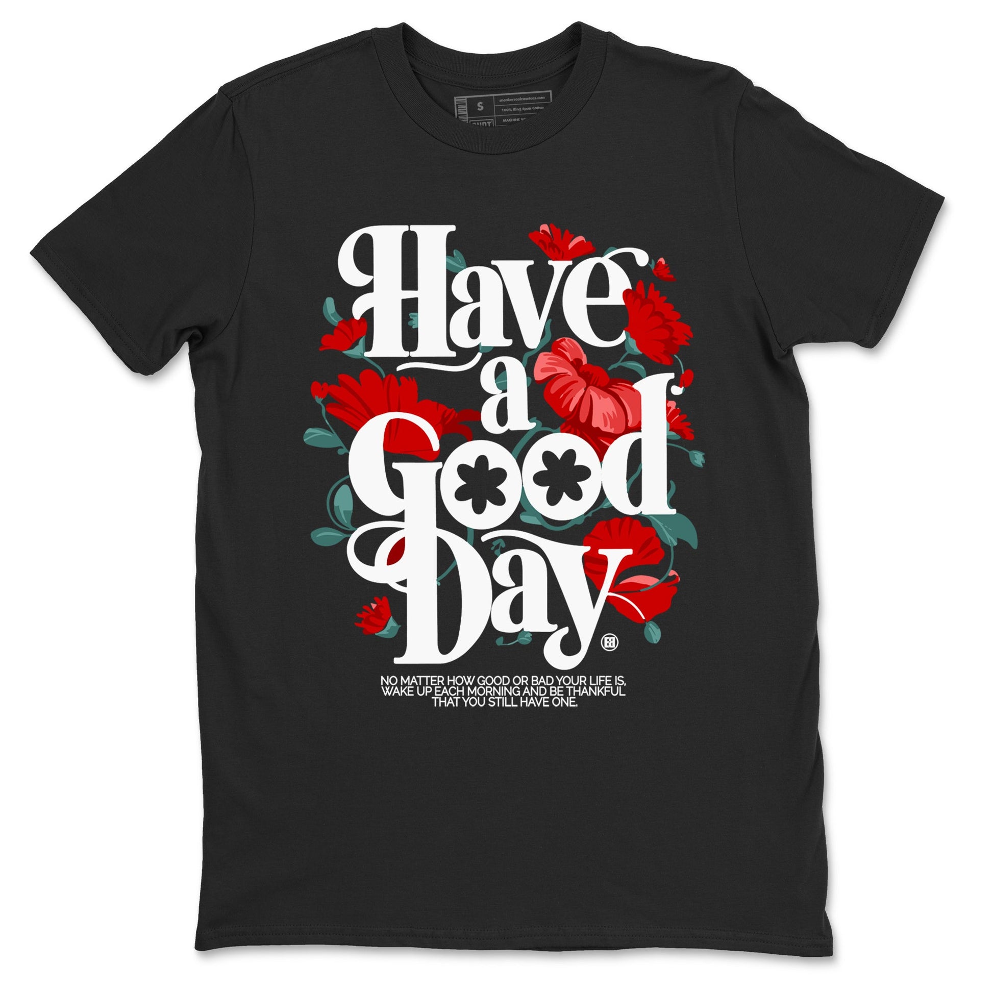 Air Jordan 11 wmns Bred Velvet t shirts to match sneakers Have A Good Day sneaker match tees AJ11 Bred Velvet tee SNRT Sneaker Tees unisex cotton Black 2 shirts