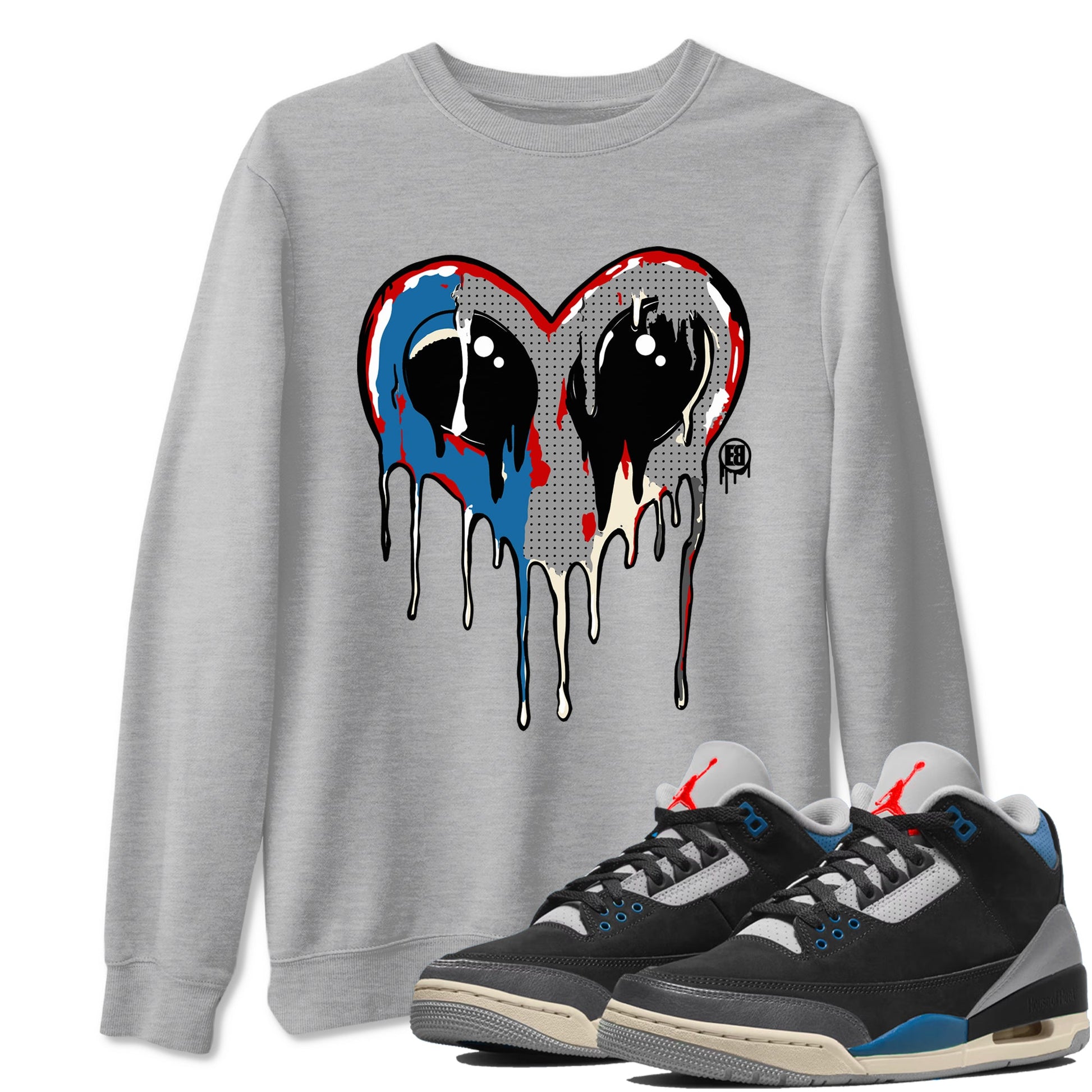 AJ3 Rare Air Graphic shirts Heart Alien Valentine Gift shirts Air Jordan 3 Rare Air best t-shirts to wear with jordans SNRT Sneaker Tees unisex cotton Heather Grey 1 shirts
