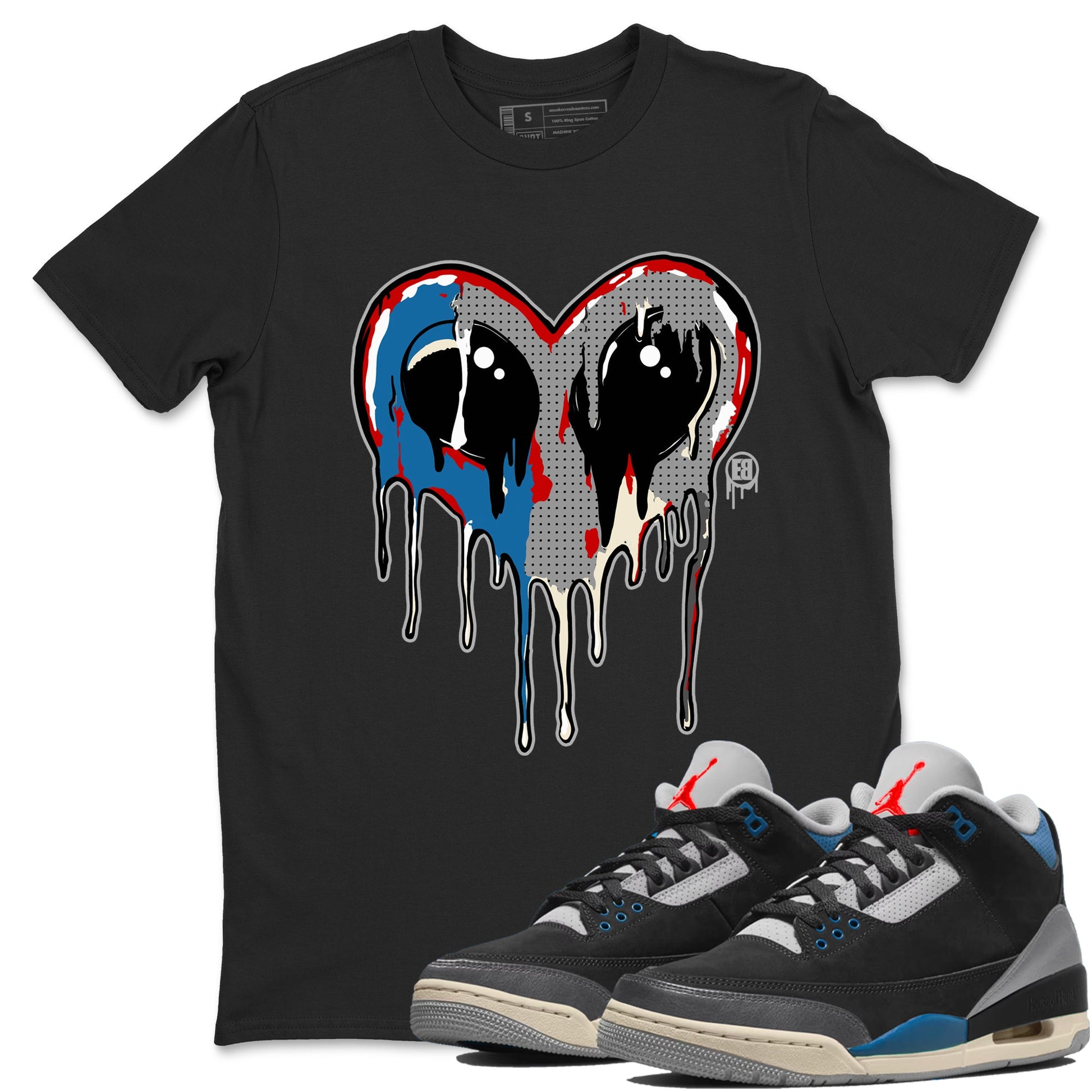 AJ3 Rare Air Graphic shirts Heart Alien Valentine Gift shirts Air Jordan 3 Rare Air best t-shirts to wear with jordans SNRT Sneaker Tees unisex cotton Black 1 shirts
