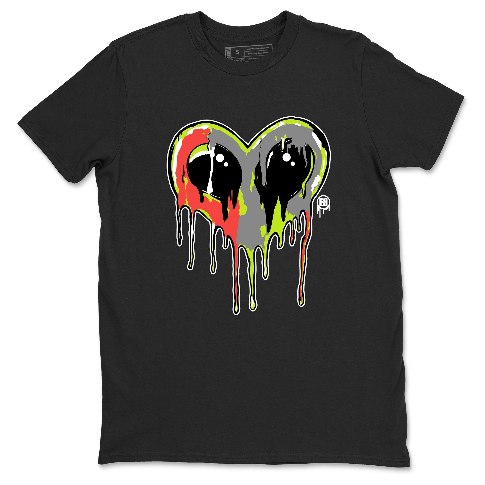 Sneaker Threads – Sneaker Tees To Match Air Max 90 Spruce Aura and Ghost Green – Heart Alien Graphic Tee Black 2. Perfect for Jordan releases 2025 colorways.
